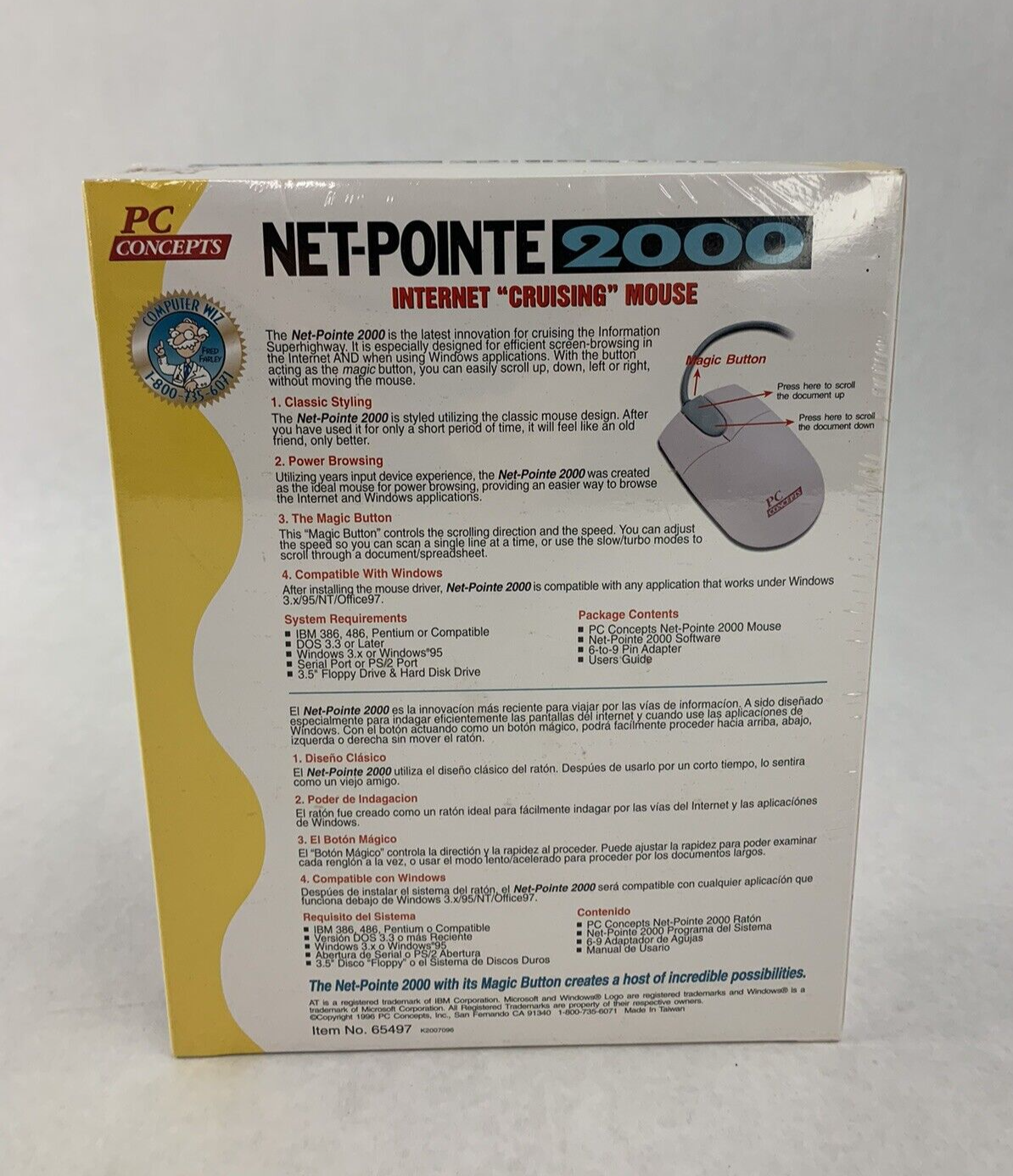 Vintage PC Concepts NET-POINTE Mouse Serial PS/2 Compatible