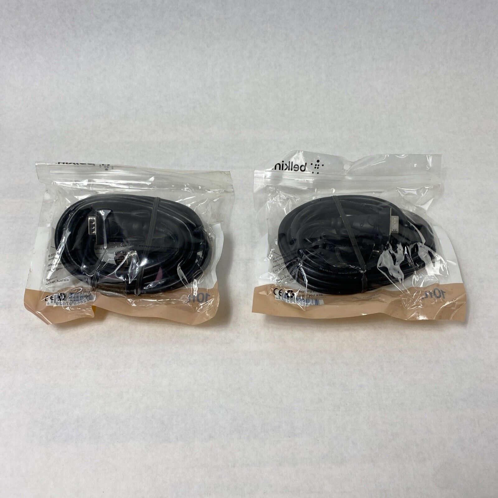 Lot of 2 Belkin F2N028b10 10 ft. Pro Series VGA Cable VGA to VGA Male/Male Cable