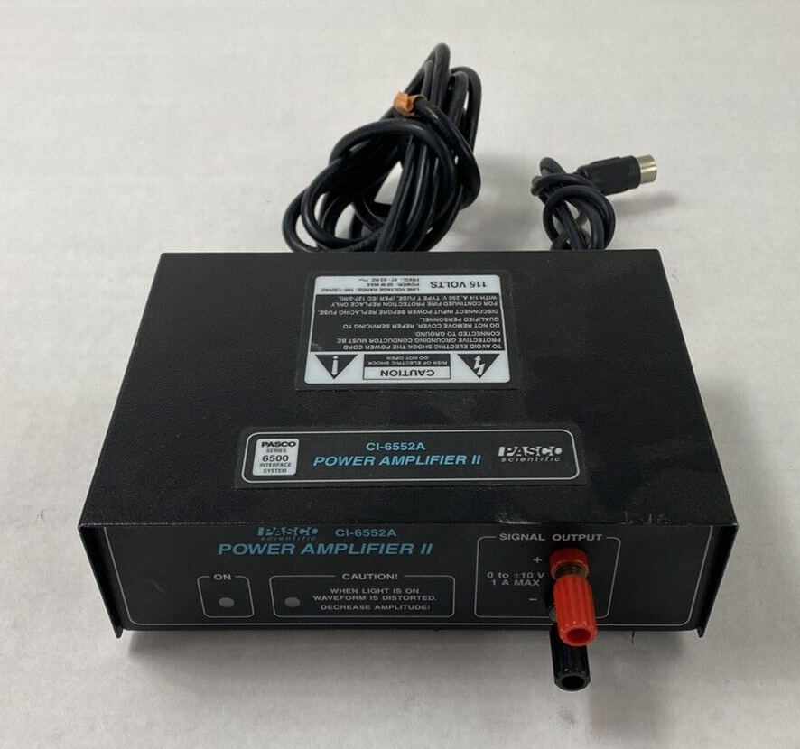 Pasco Scientific CI-6552A Power Amplifier II Power Tested with Power Cord