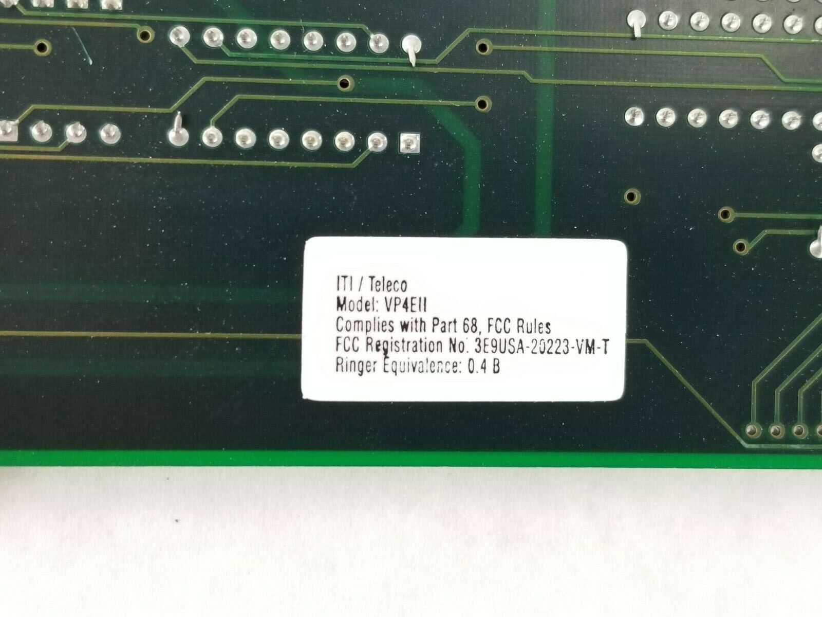 Teleco VP4EII-A MS19UN0036 17841 8-BIT ISA Card