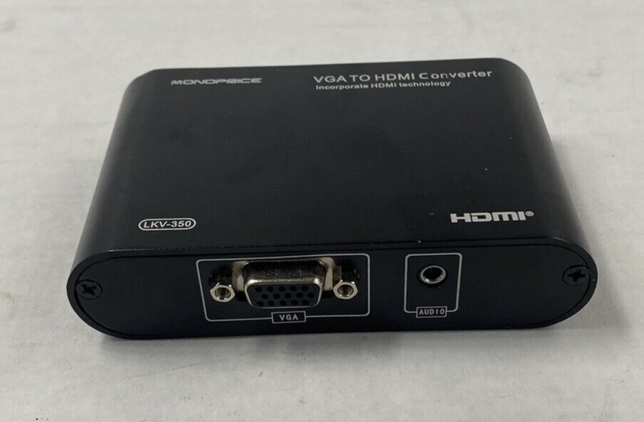 Lot of 2 Monoprice LKV-350 VGA To HDMI Converter with Power Supply Untested