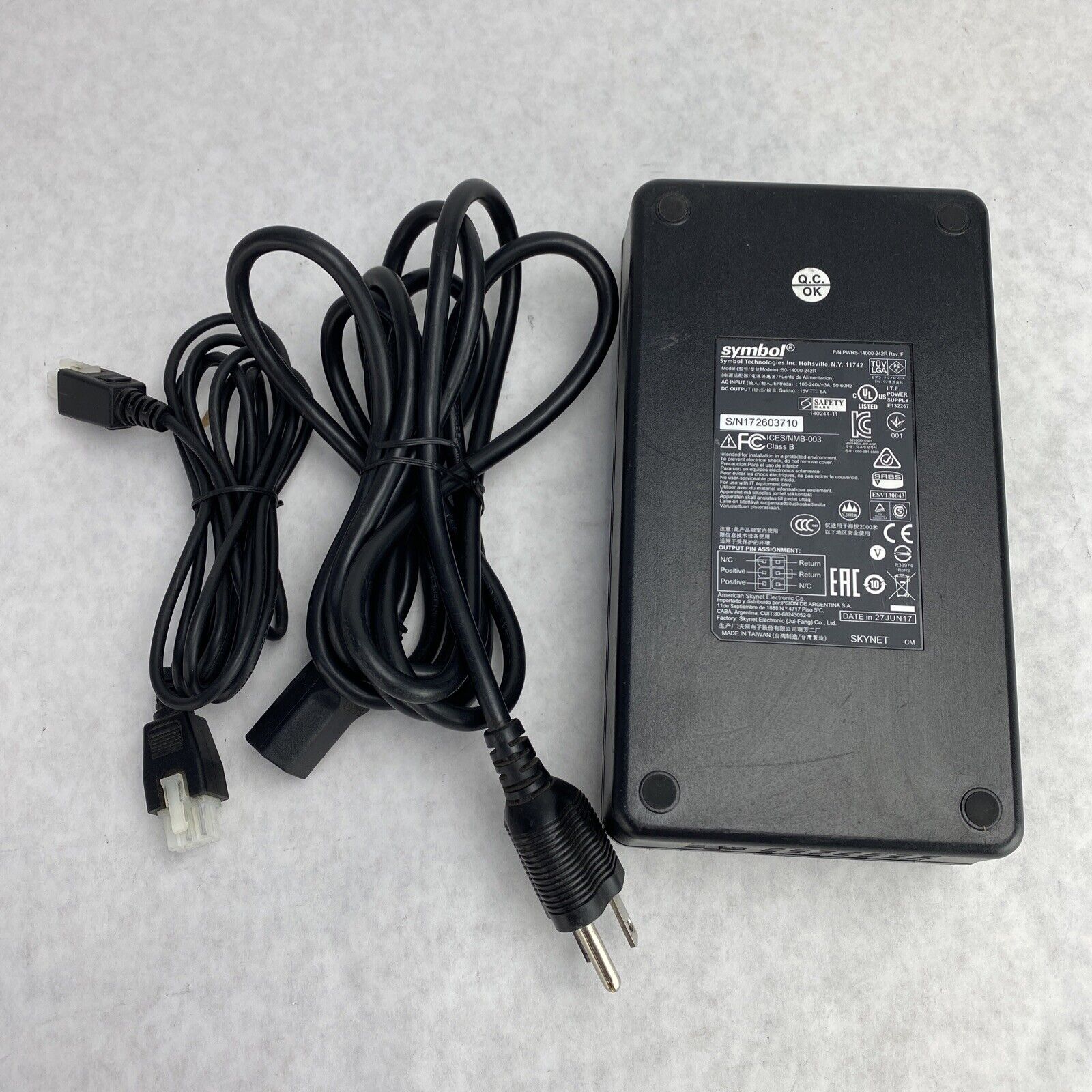 Symbol PWRS-14000-242R AC/DC Power Adapter 15V 5A OEM