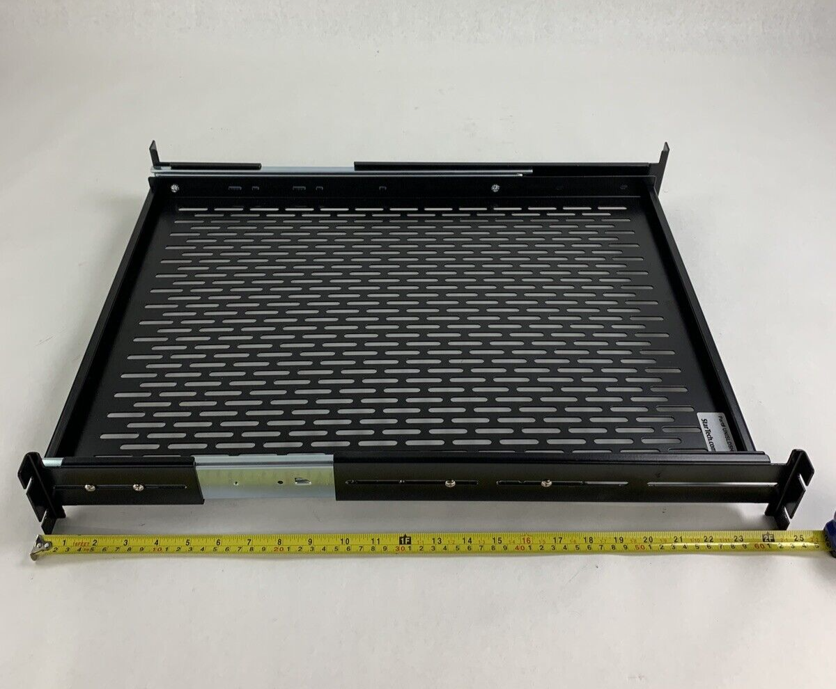 StarTech UNISLDSHF19 2U Adjustable Mounting Depth Sliding Rack Mount Shelf