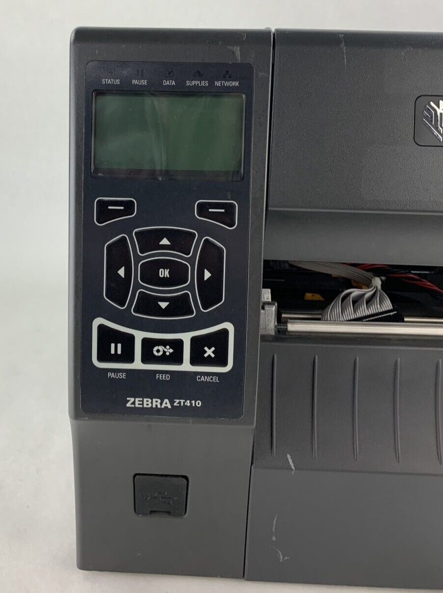 Zebra ZT410 Direct Thermal USB Printer No Printhead and Roller Tested