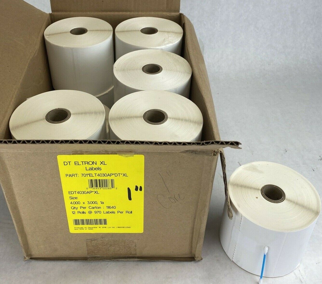 12 rolls x 970 labels Eltron 701*ELT4030AP*DT*XL thermal printer 4" x 3"