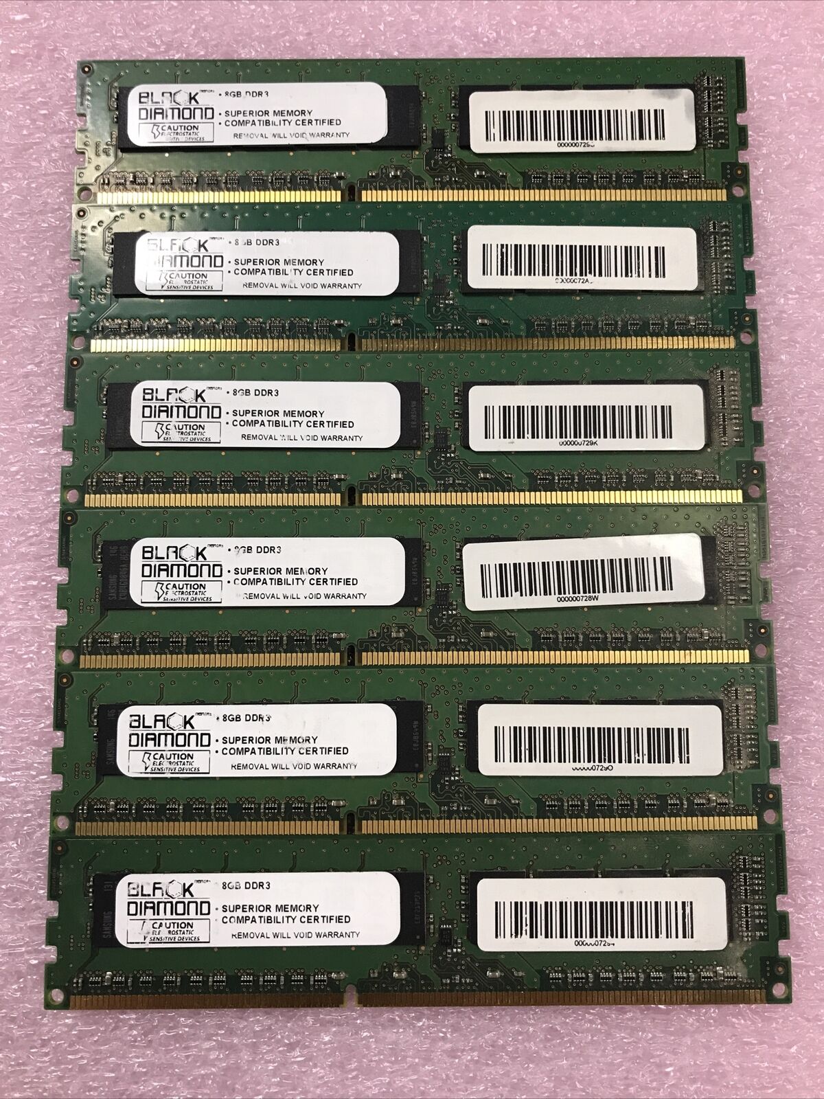 Black Diamond 48GB Kit 6x8GB DDR3 Server Ram (Lot of 6)