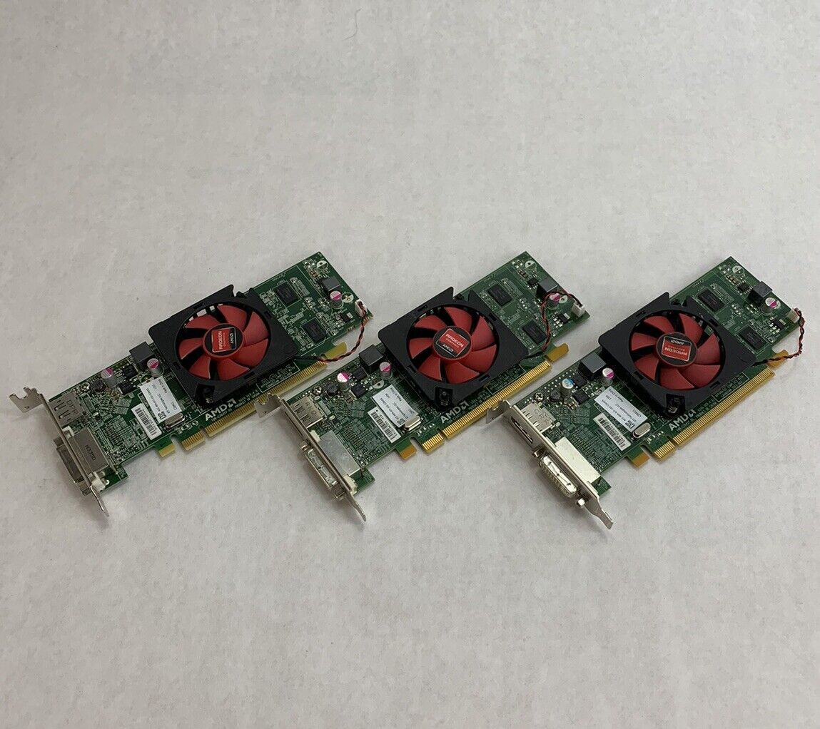 Dell 00WH7F AMD Radeon HD6450 1GB GDDR3 DVI DP Low Profile GPU (Lot of 3)