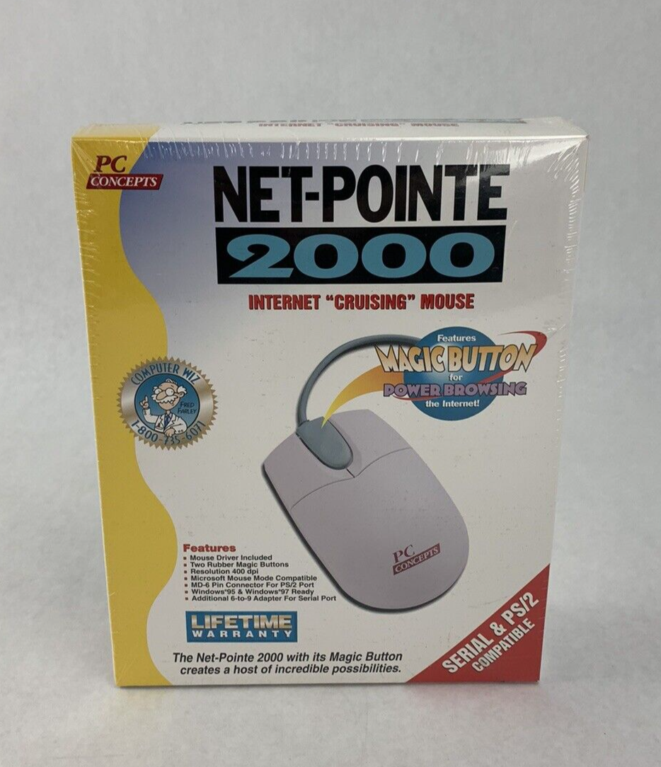 Vintage PC Concepts NET-POINTE Mouse Serial PS/2 Compatible