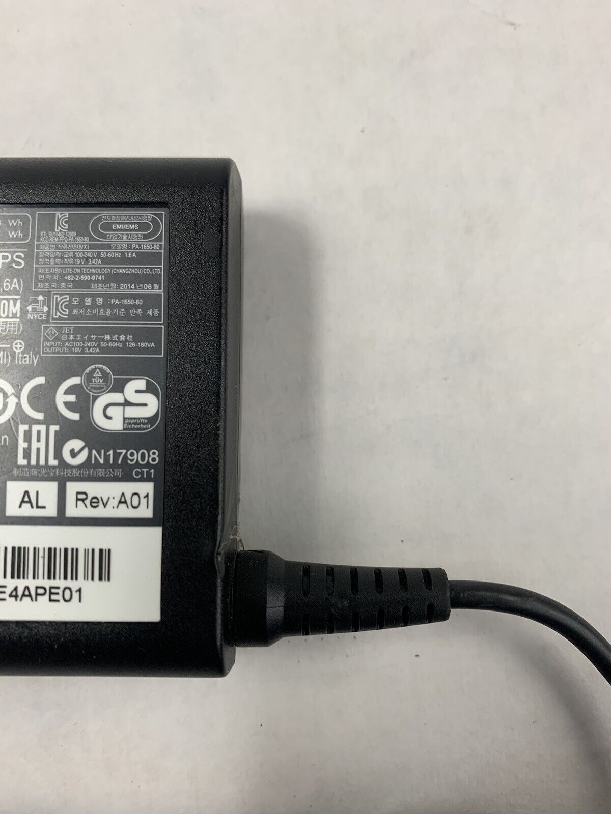 Lot of 8 LiteOn PA-1650-80 Chromeboook AC Power Adapter Charger 19V 3.42A