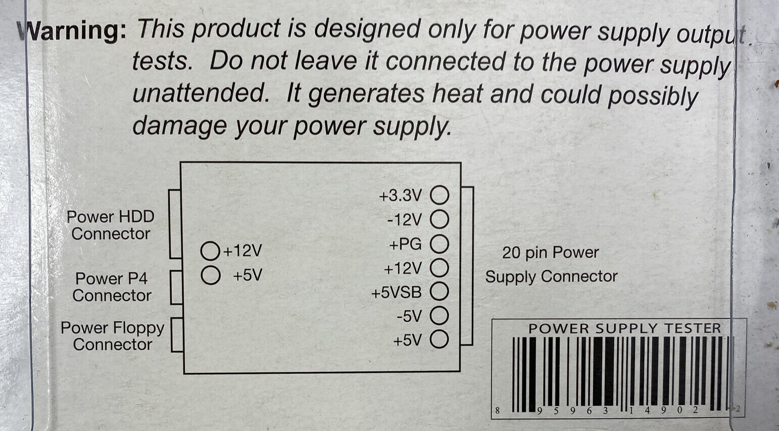 Coolmax PS-101 20 Pin Power Supply Tester