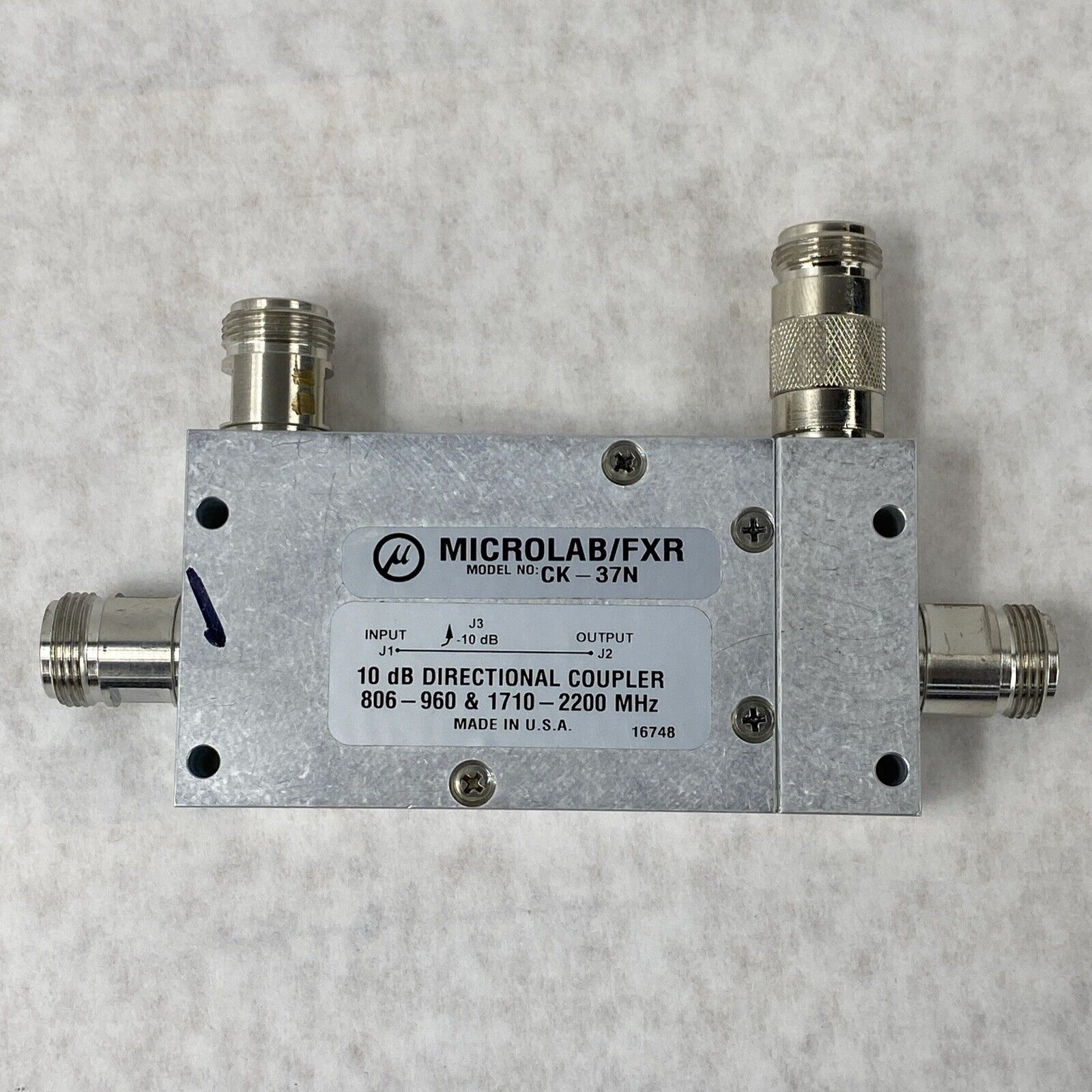 Microlab / FXR CK-37N 10 dB Directional Coupler 806-960 & 1710-2200 MHz