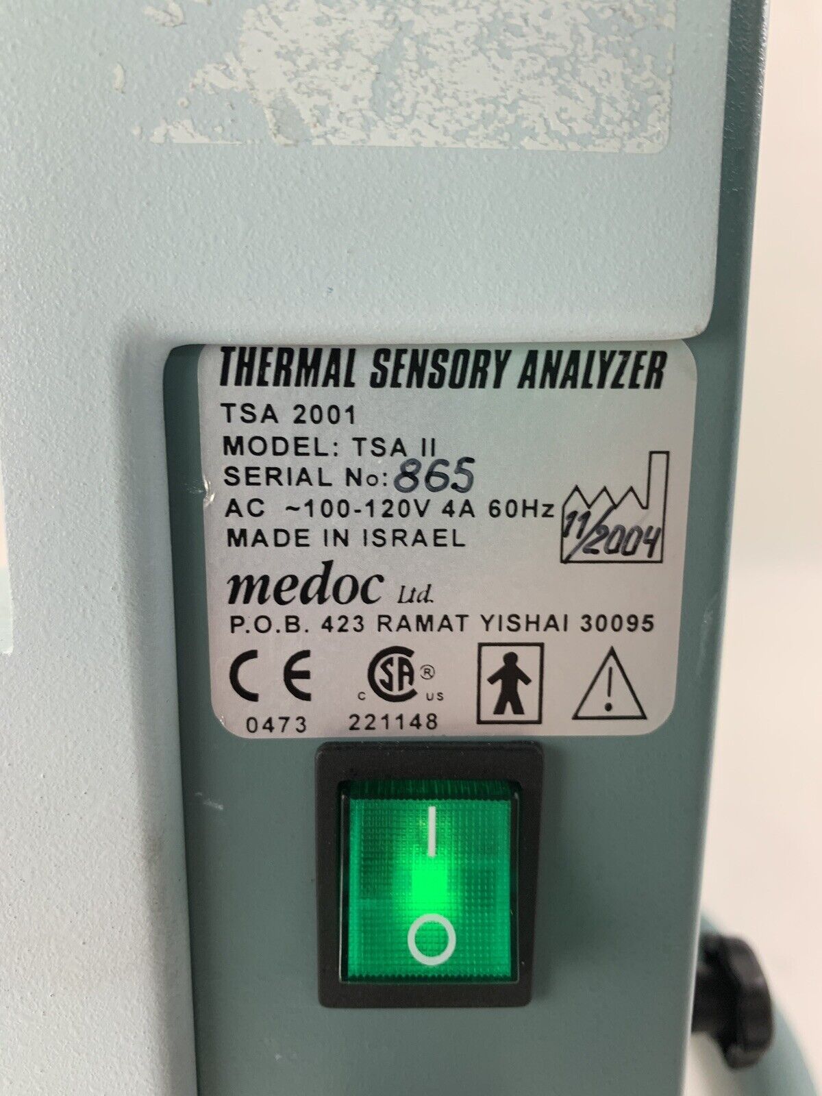 Medoc TSA-II Neuro Sensory Analyzer Power Tested