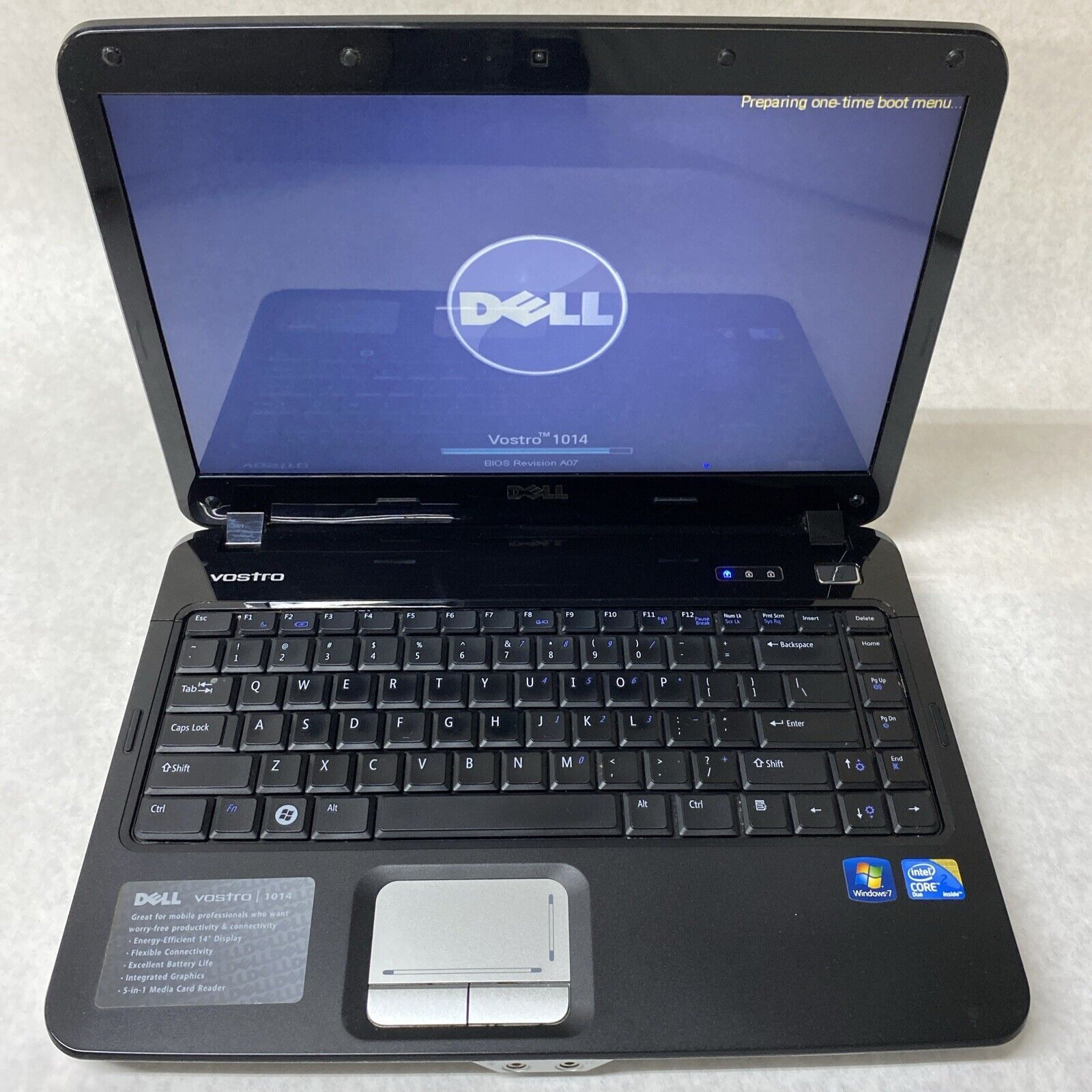 Dell Vostro 1014 14" Intel Core 2 Duo T6670 2.20GHz 2GB RAM No HDD OS AC Adapter