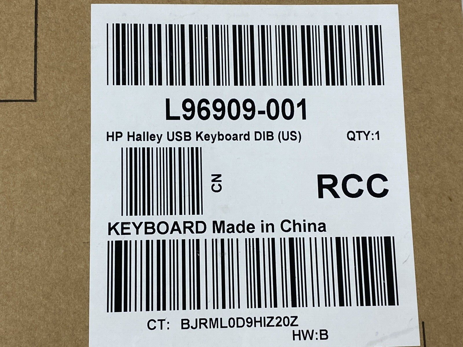 HP HSA-C001K 320K USB Wired Keyboard L96909-001