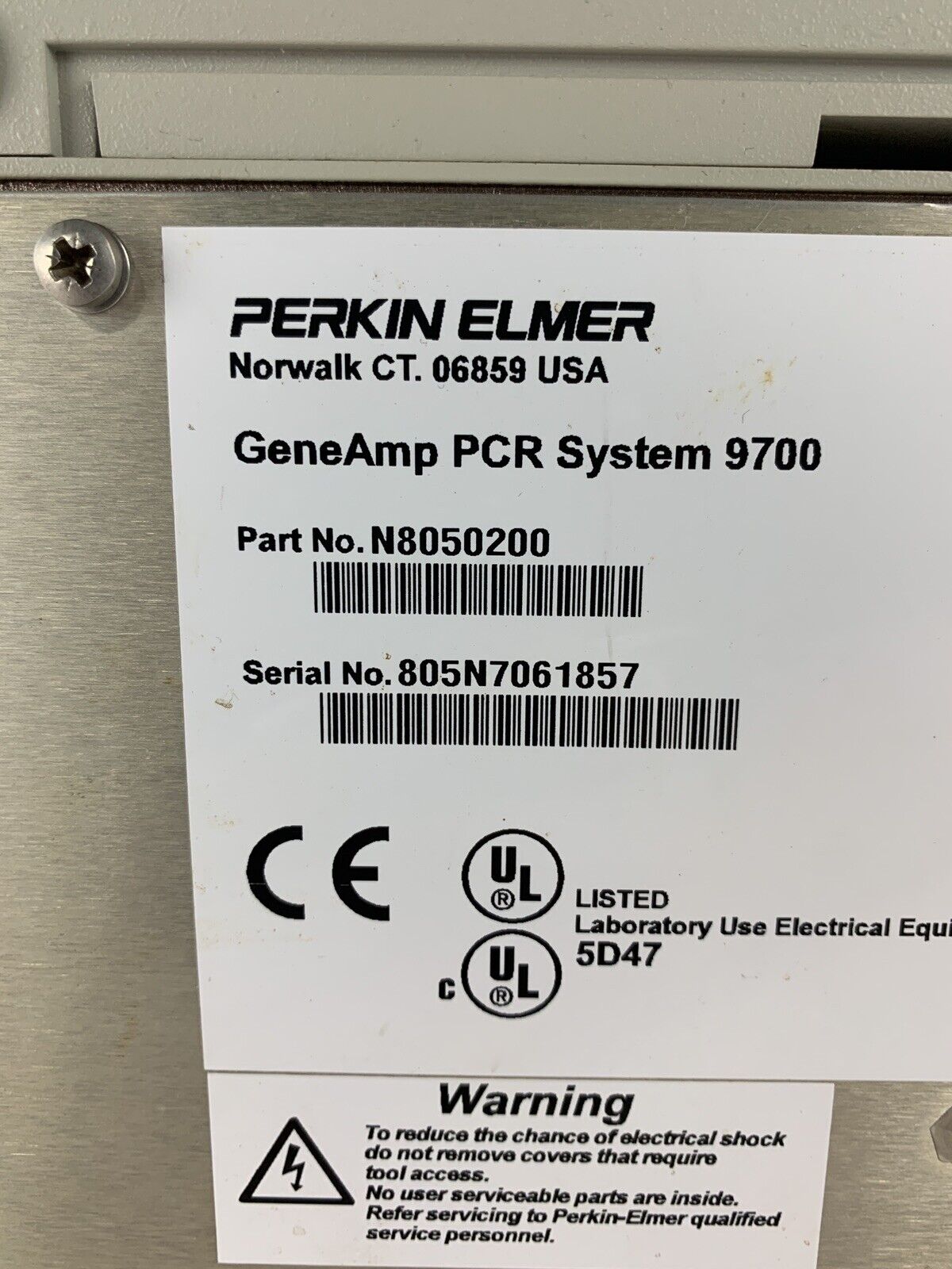 Perkin Elmer GeneAmp PCR System 9700 N8050200 Power Tested Parts and Repair