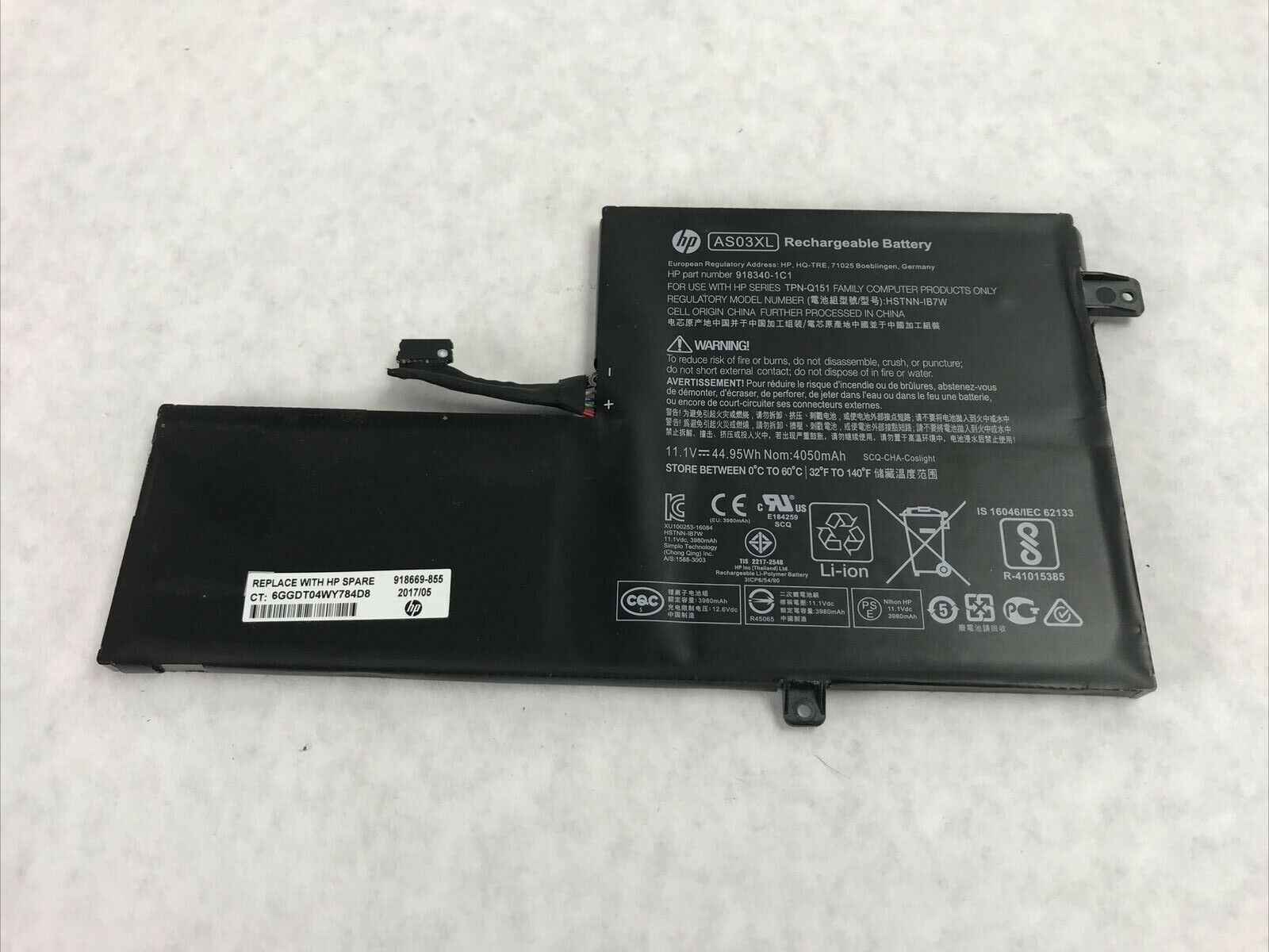 HP AS03XL Rechargeable Battery 918340-1C1 Chromebook 11 HSTNN-IB7W (Lot of 2)