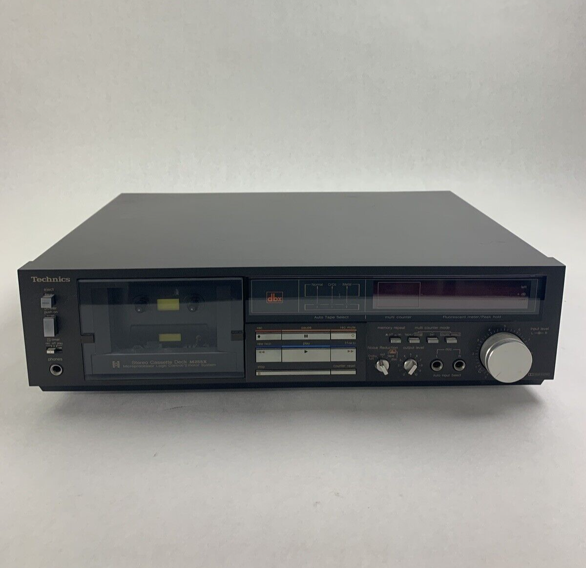 Technics M255X Single Cassette Stereo Deck Bad Control Panel For Parts & Repair