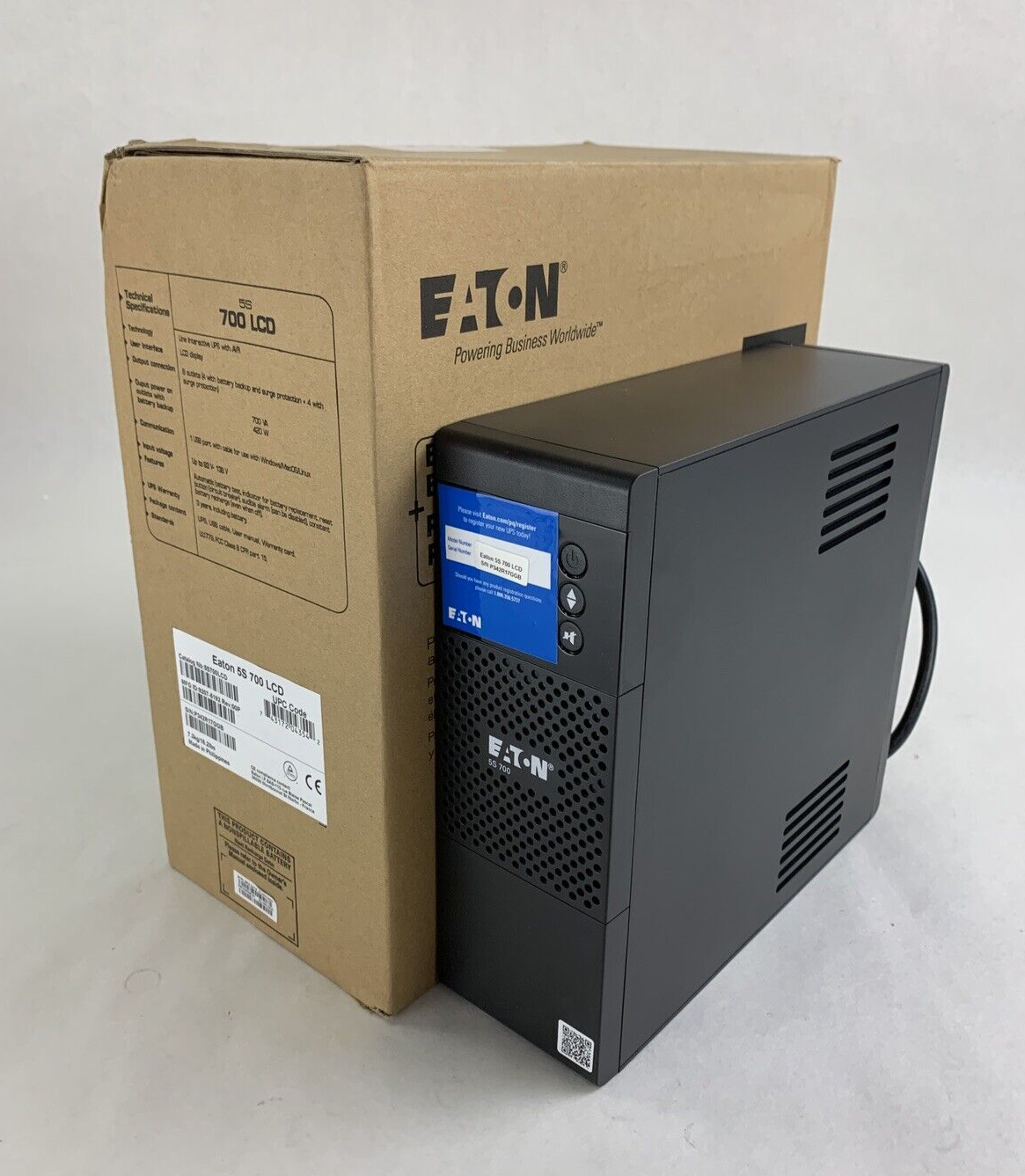 Eaton 5S700LCD 5S UPS 700VA 420W 115V MFG 4/2024 Recharge 1/2025 Box Opened