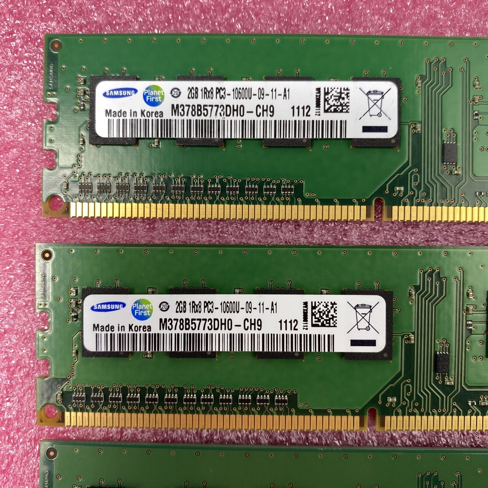 Lot ( 4 ) 2GB Samsung M378B5773DH0-CH9 1Rx8 PC3-10600U DDR3-1333MHz Desktop RAM