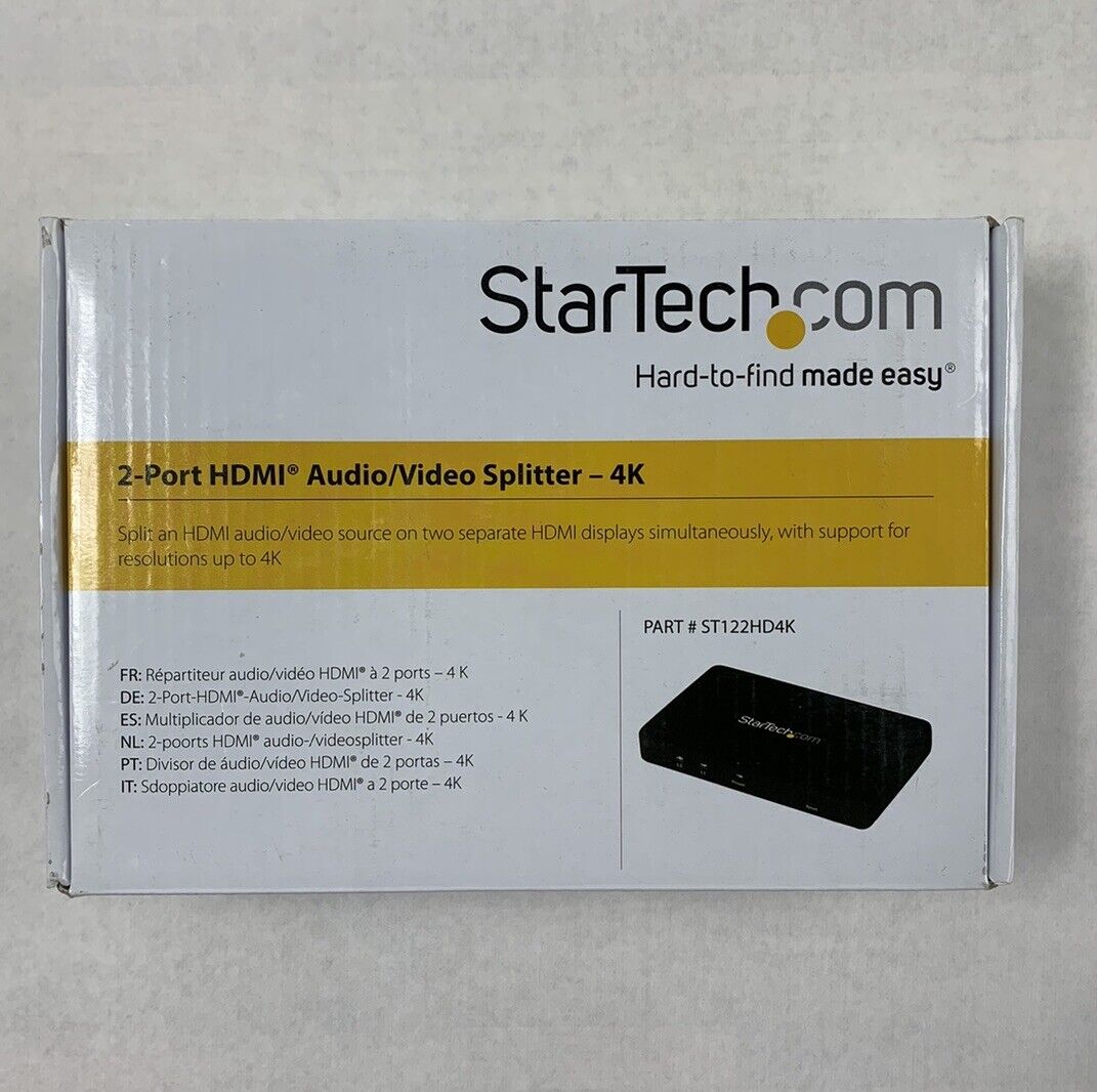 StarTech ST122HD4K 2-Port HDMI Audio Video Splitter 4K