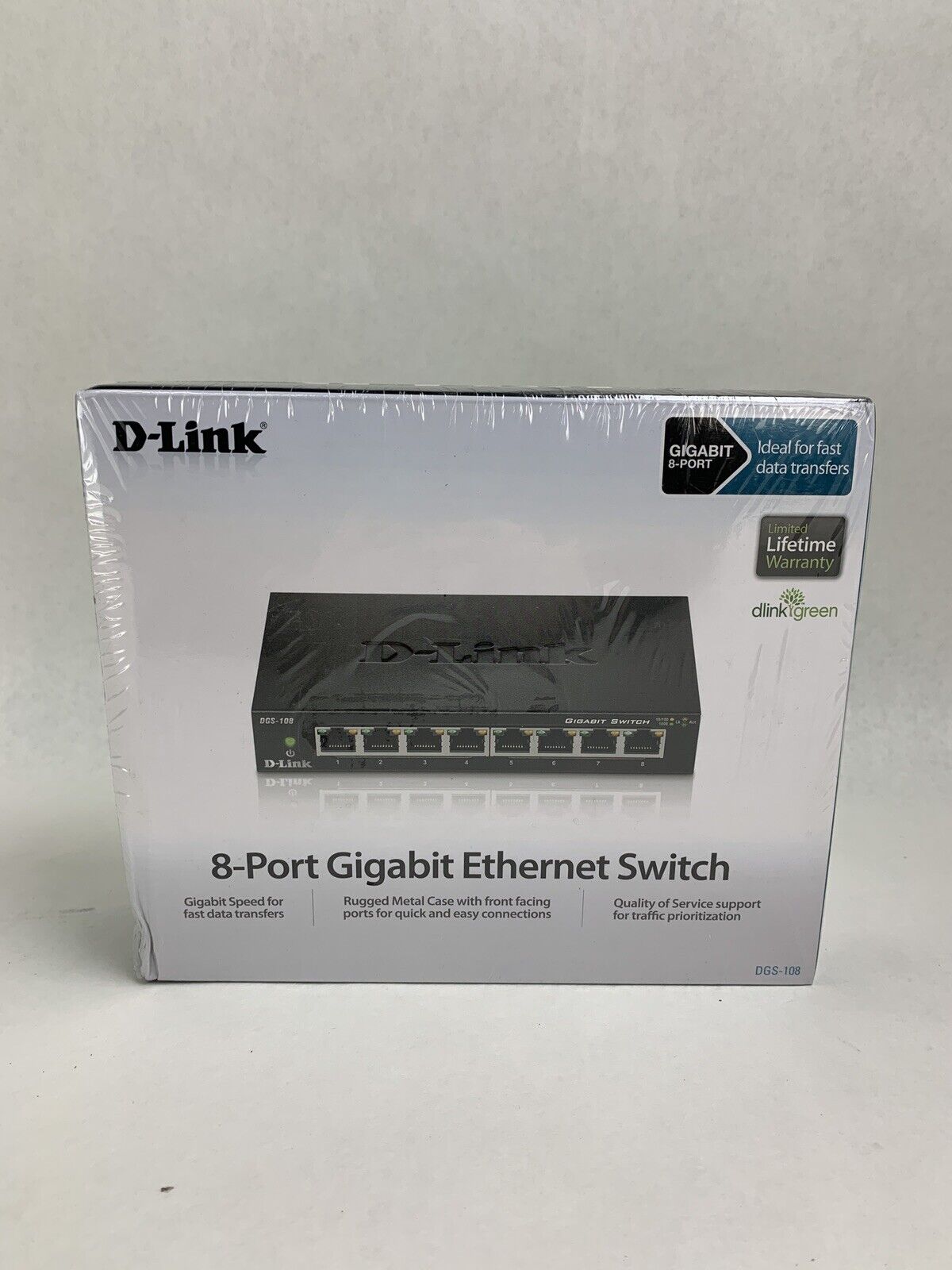 D-Link DGS DGS-108 8-Ports External Switch New Sealed OEM