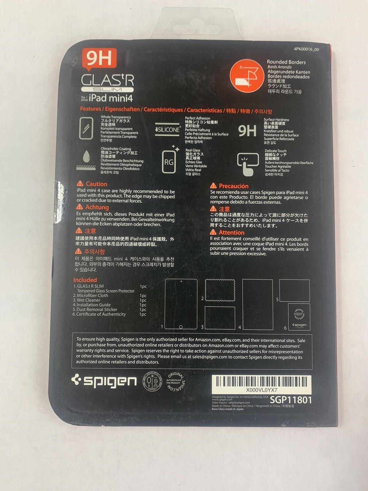 Spigen iPad Mini 4 Screen Protector 9H Tempered Glass