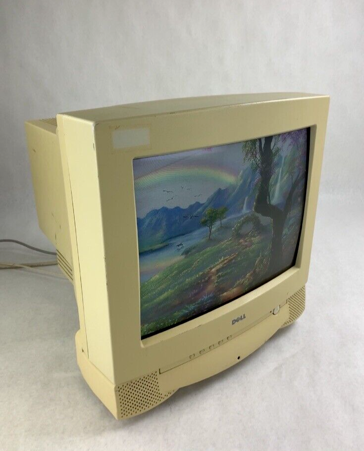 Vintage Dell M770mm CRT VGA Computer Monitor 60Hz Retro Gaming Tested Grade C