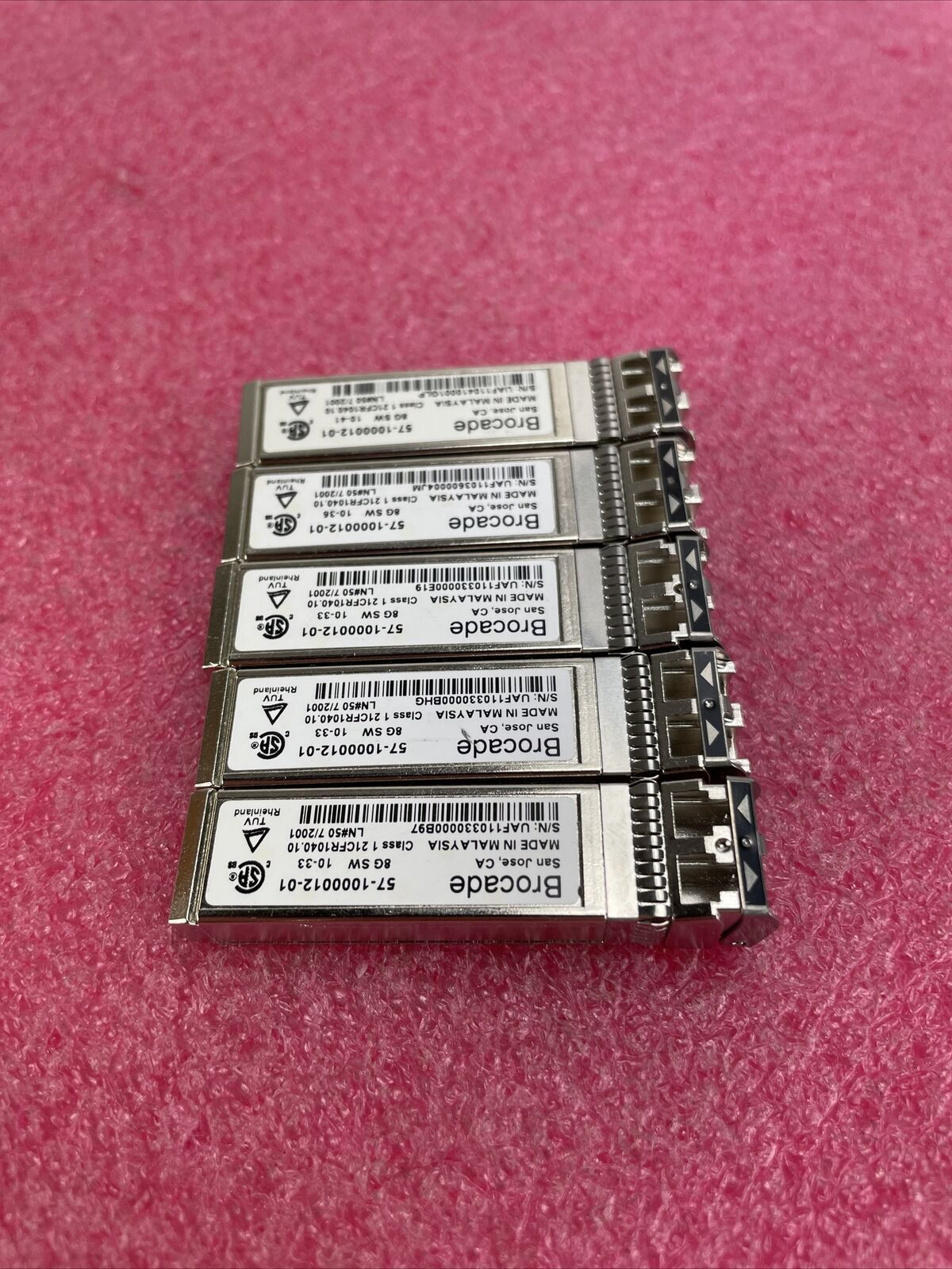 5 x Brocade 8G SW 57-1000012-01 8GB 850nm Optical Transceiver SFP Module