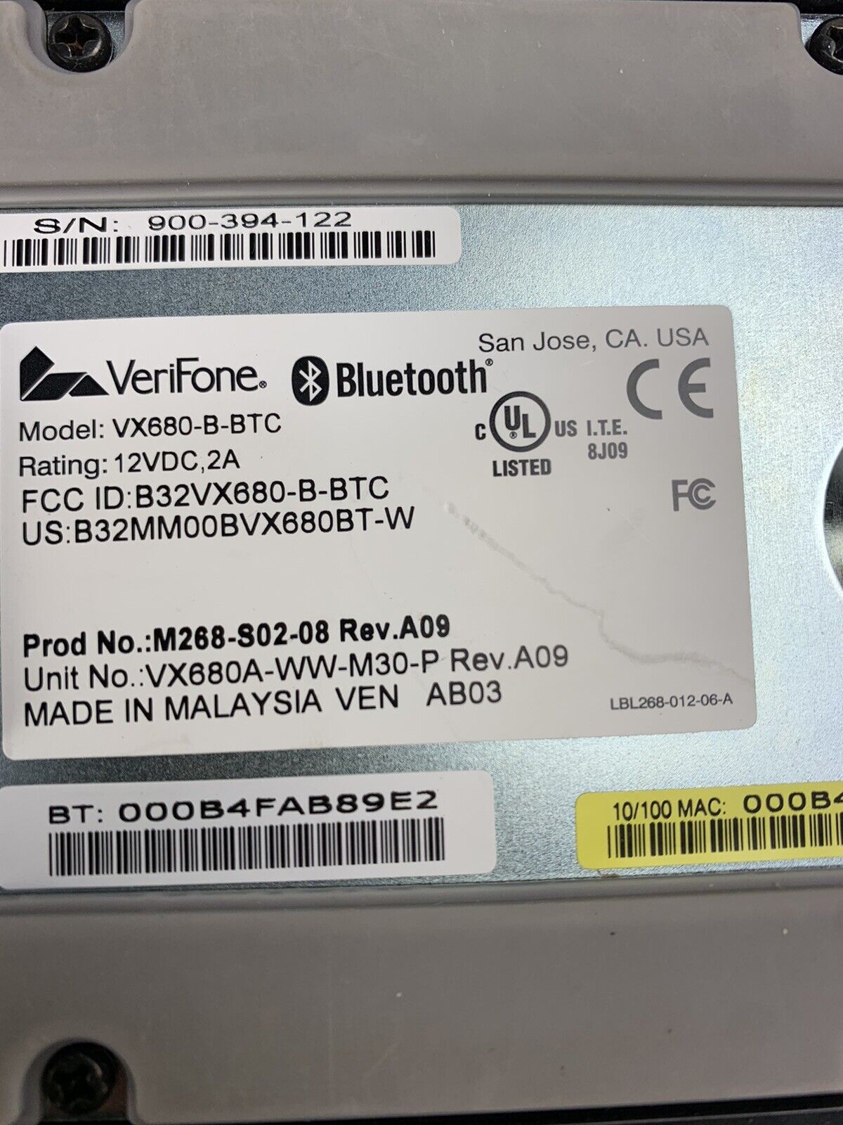 Verifone VX680-B-BTC Charging Dock