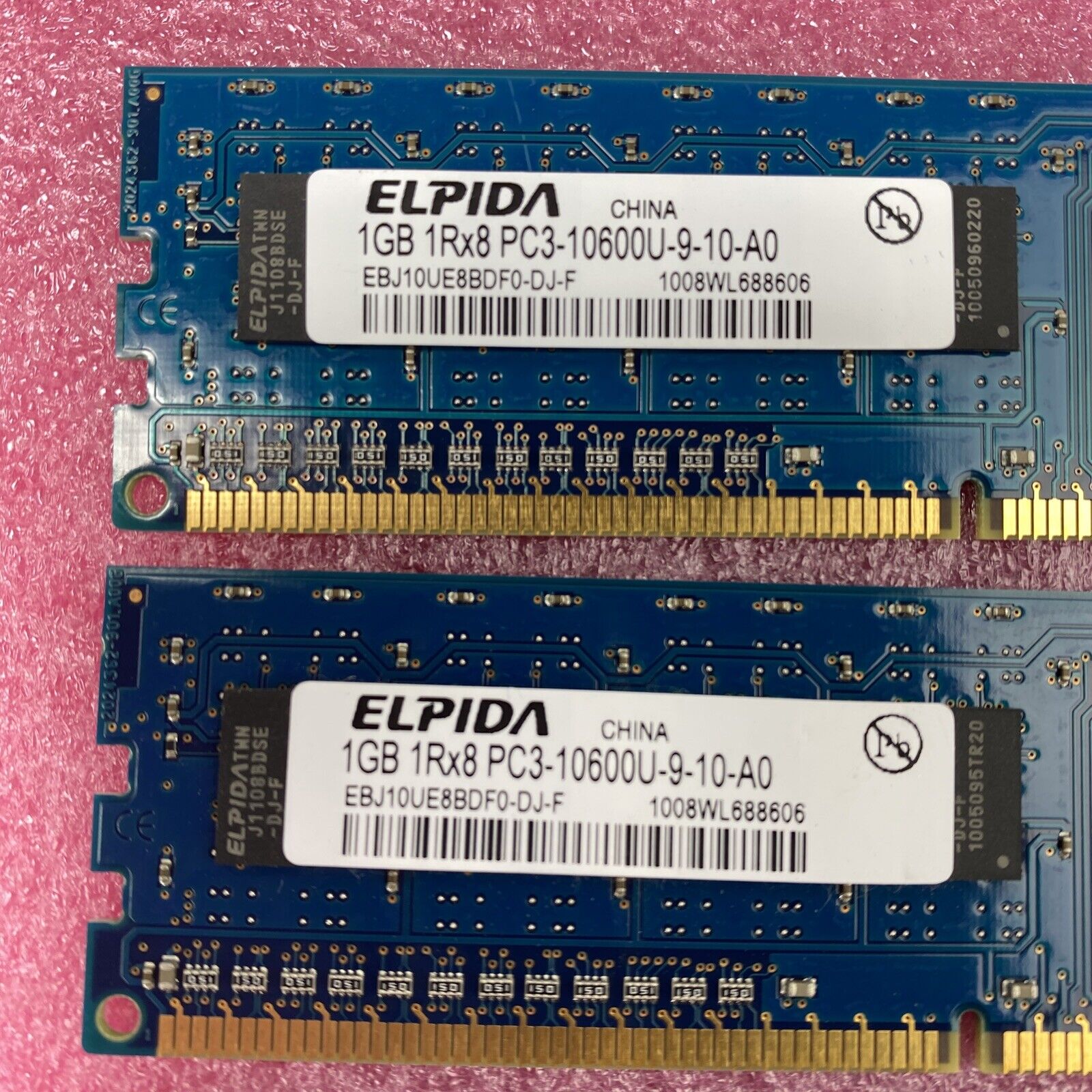 Lot( 10 ) 1GB Elpida EBJ10UE8BDF0-DJ-F 1Rx8 PC3-10600U-9-10-A0 RAM 497156-B88