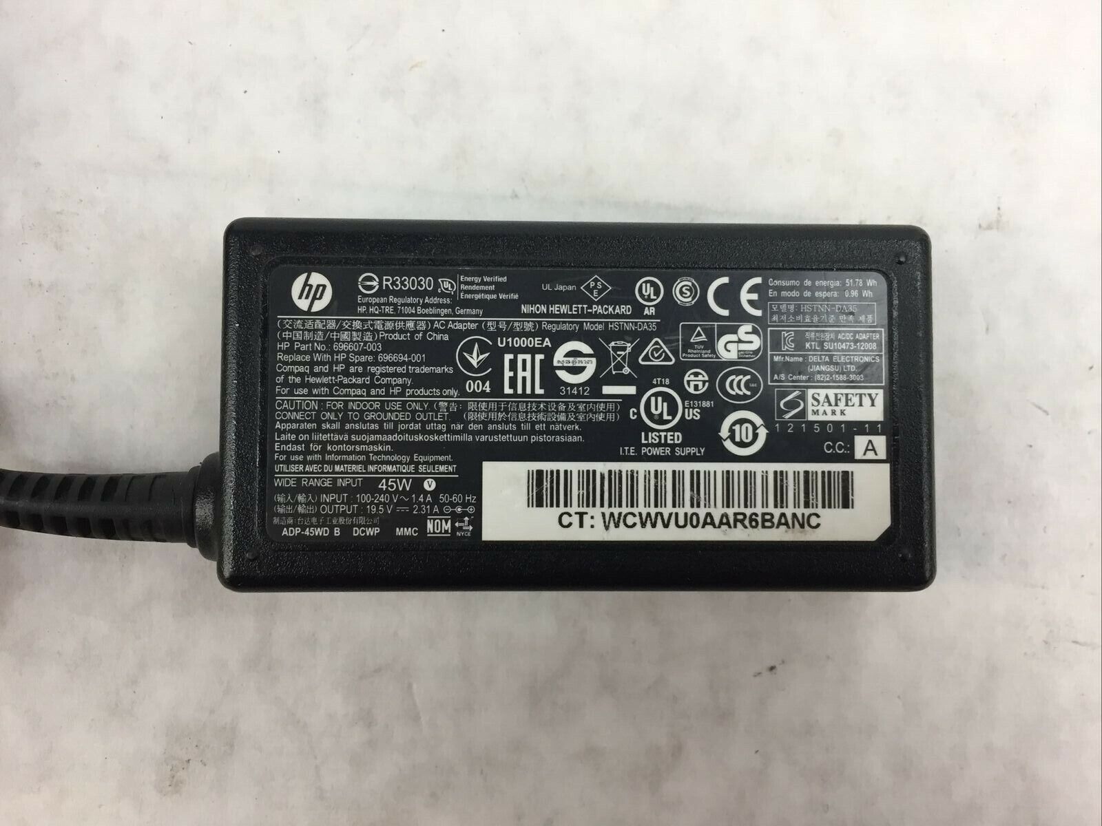 Genuine HP Laptop Charger AC Adapter Power Supply 696607-003 696694-001 45W