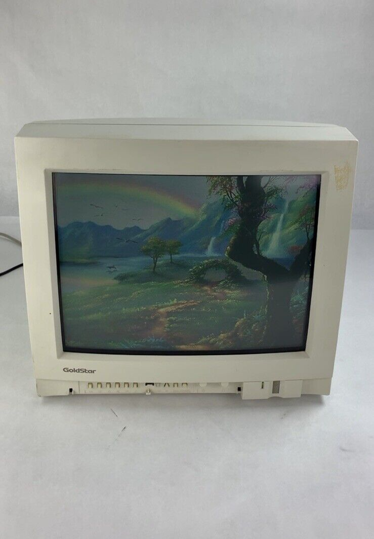 Vintage GoldStar LG 1727 CRT VGA 16" Monitor Retro Gaming Tested Grade B