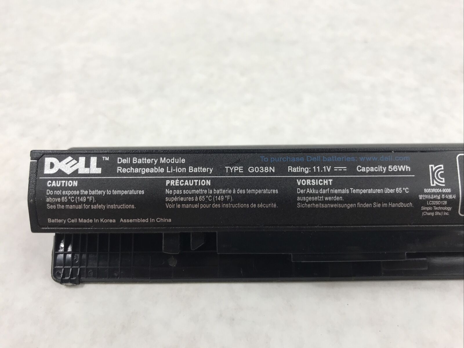 Dell 4H636 11.1V G038N 56Wh Rechargeable Li-ion Battery Dell Battery Module