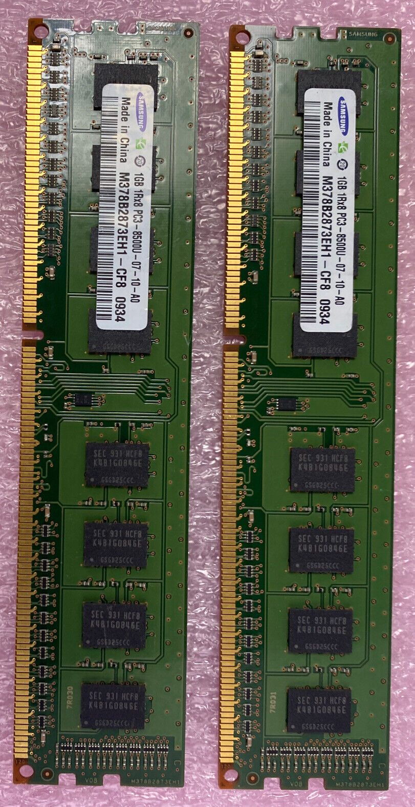 Lot( 2 ) 1GB Samsung M378B2873EH1-CF8 PC3-8500 DDR3-1066 Desktop RAM Memory