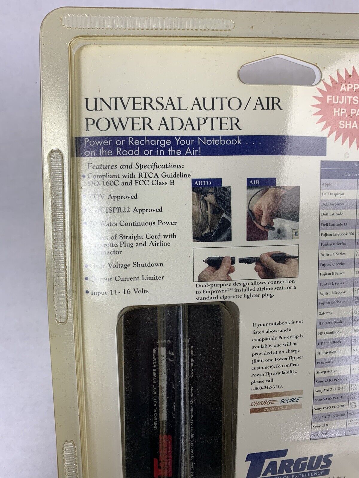 Targus PA375U Universal Auto/Air Power Adapter