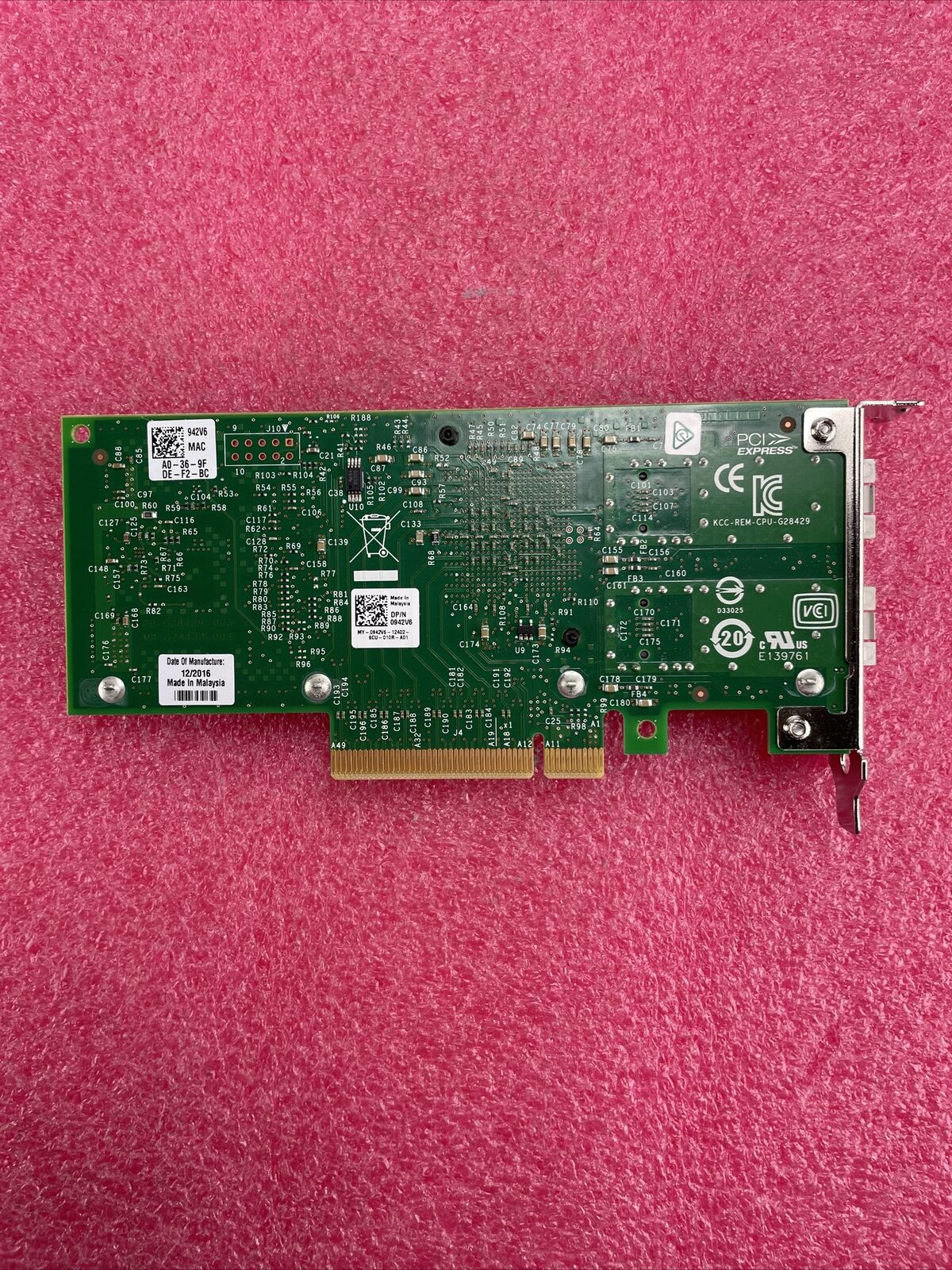 DELL 942V6 Network Adapter Intel X520-DA2 Dual Port NIC