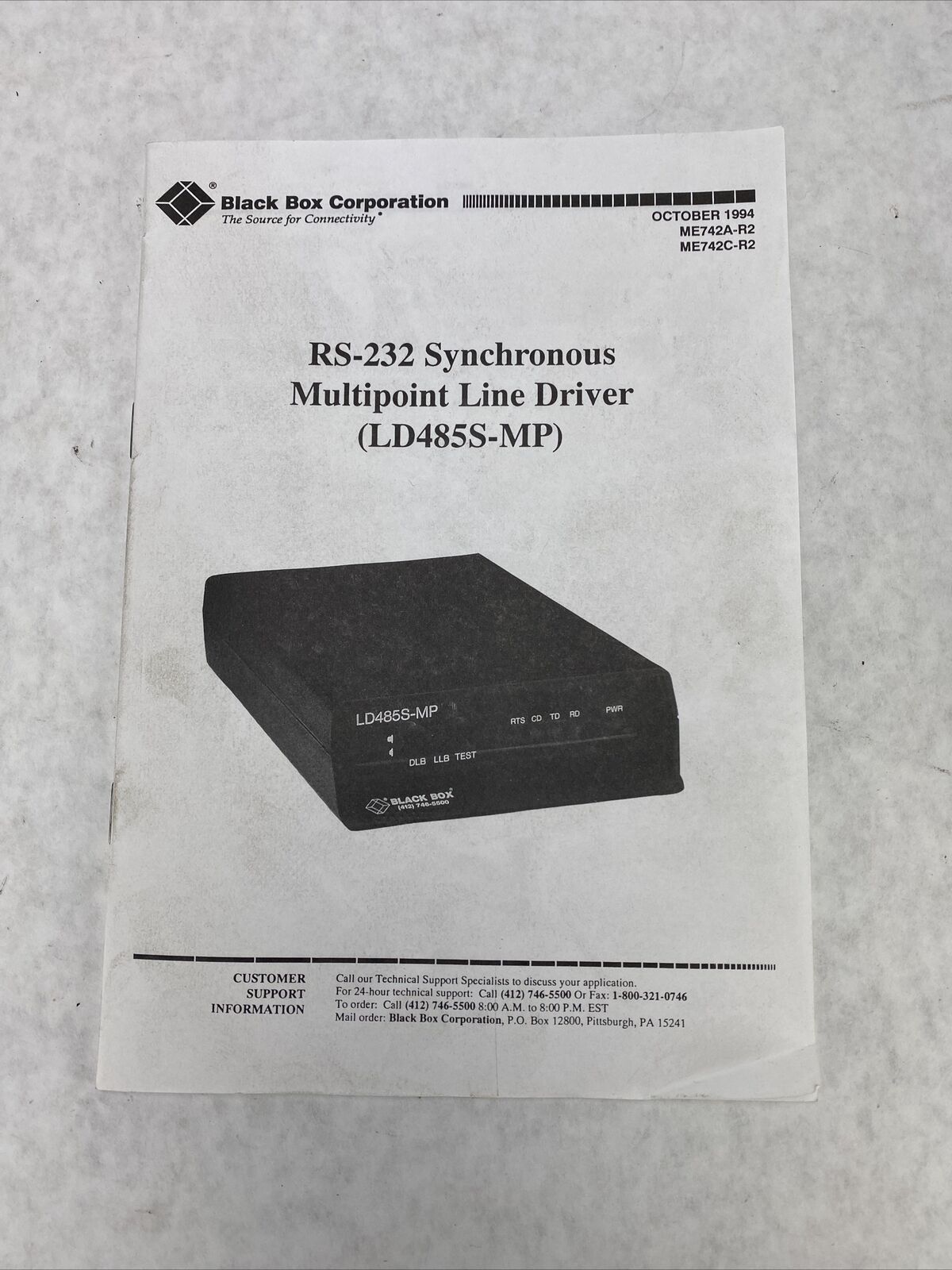 Black Box LD485S-MP RS-232/RS-485 Multipoint Line Driver ME742A-R2