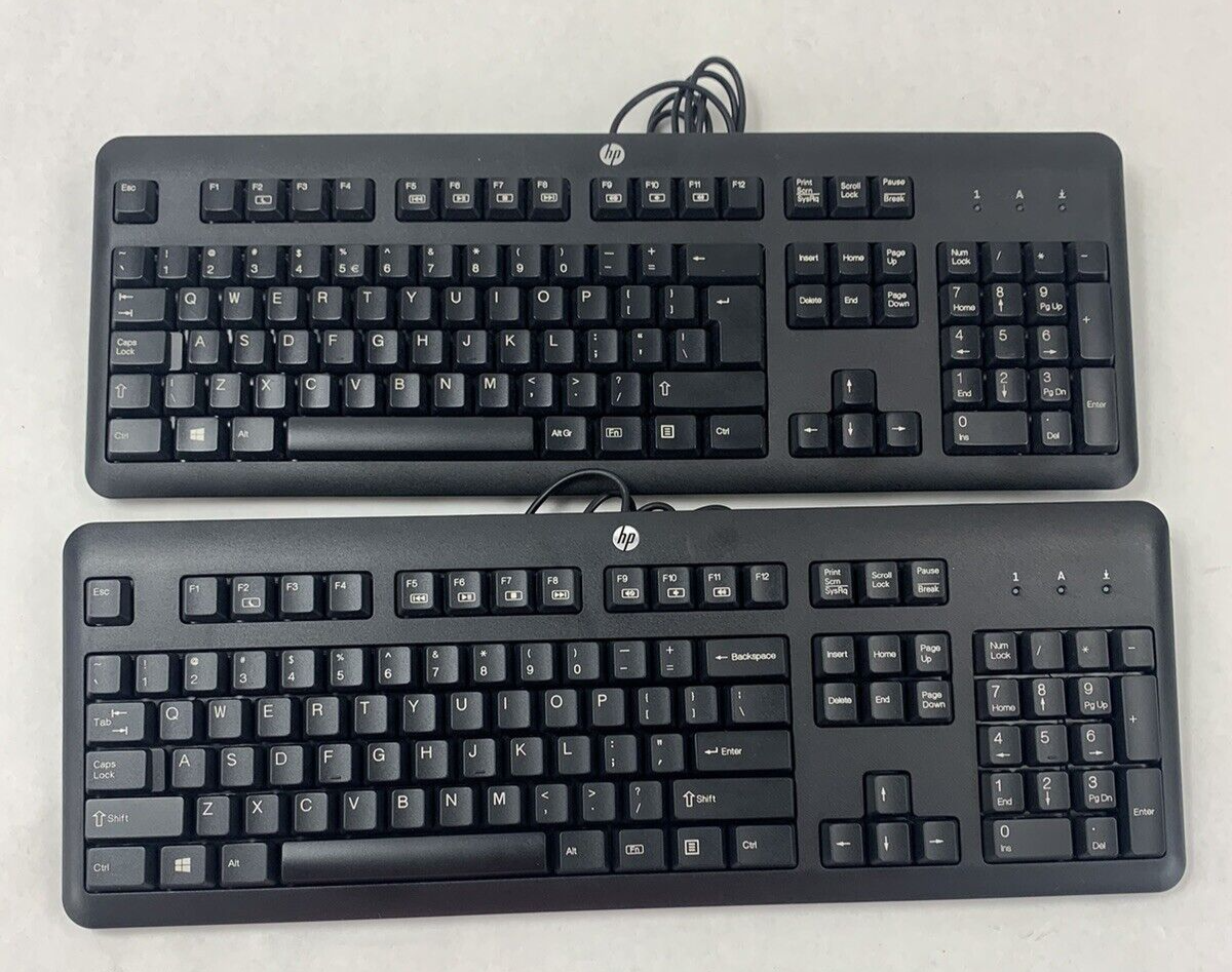 Lot 2 HP USB Wired Keyboard Model KU-1156