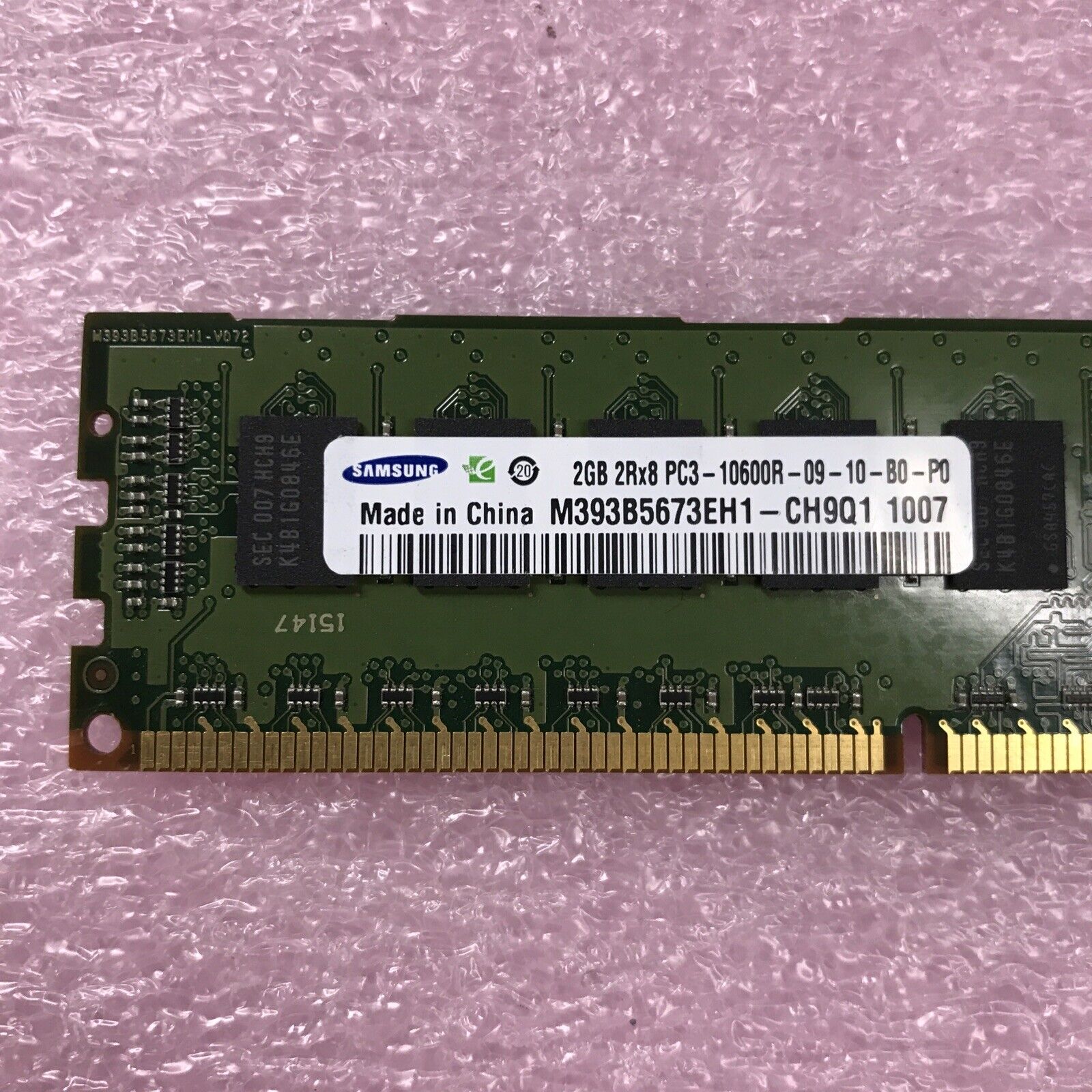 Samsung 20GB Kit 10x2GB 2Rx4 PC3-10600R-09-10-P0 Server RAM M393B5673EH1