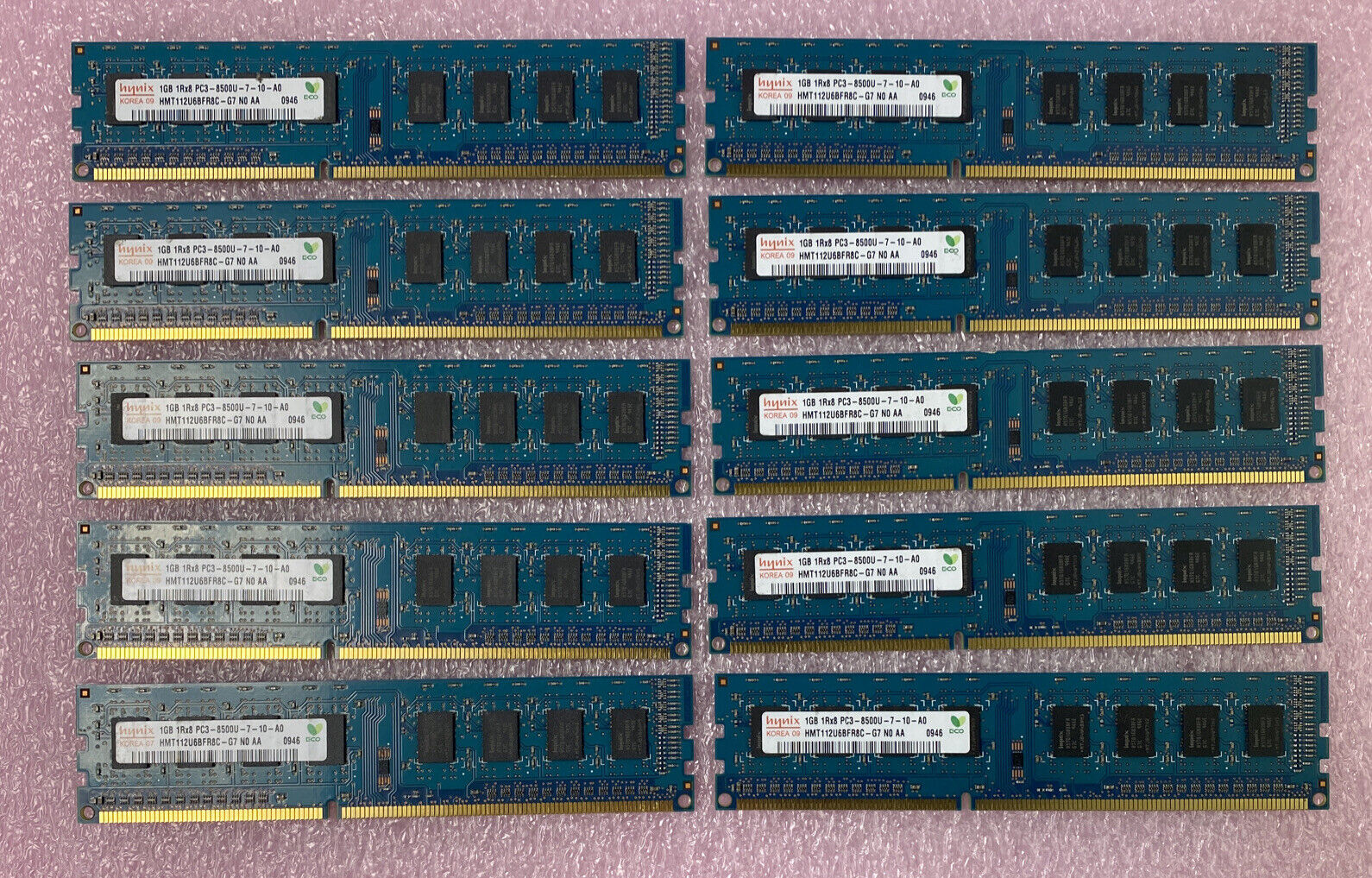 1GB Hynix HMT112U6BFR8C-G7 1Rx8 PC3-8500U DDR3 Non-ECC Desktop RAM (Lot of 10)