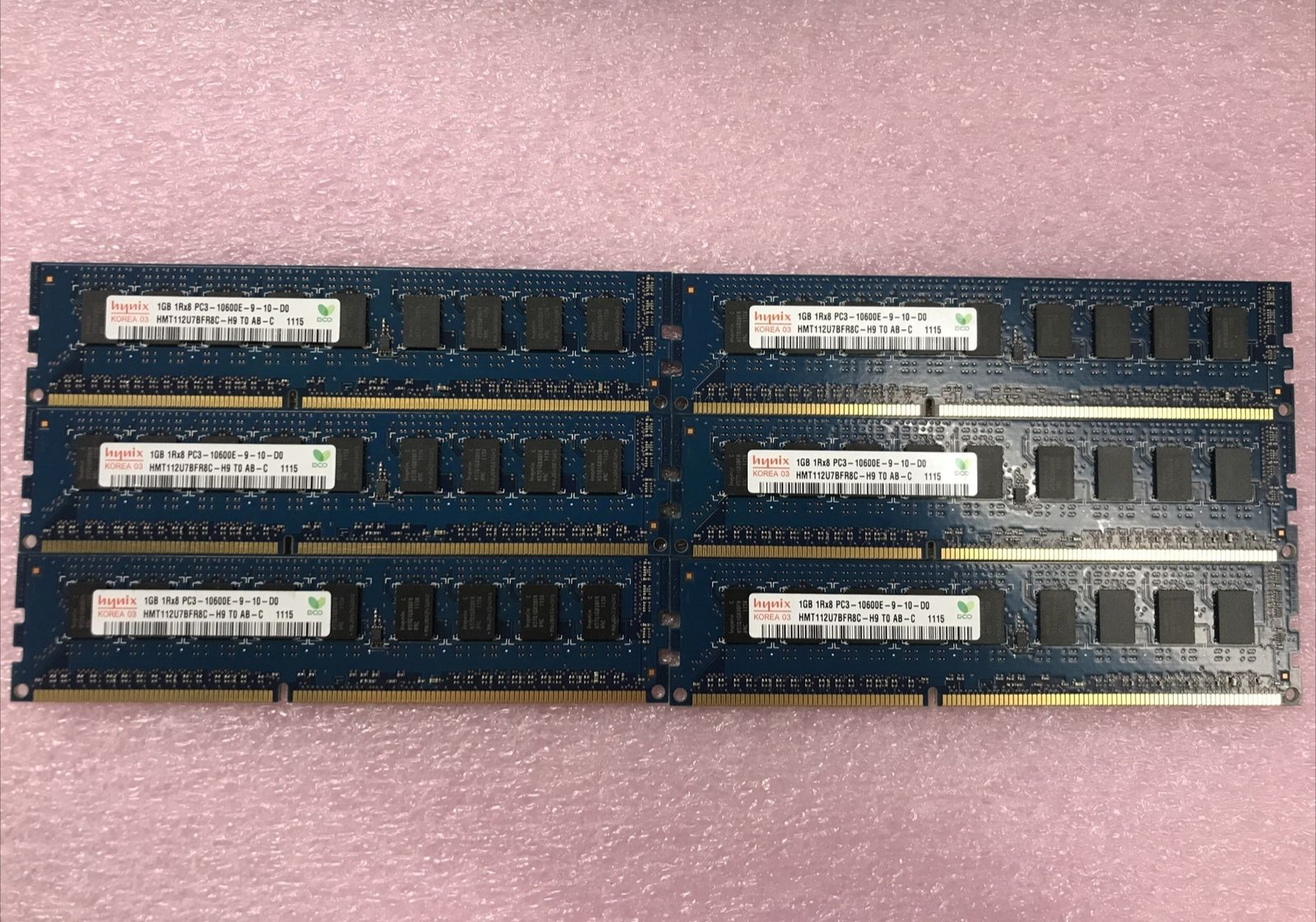 Hynix 6GB Kit 6x1GB 1Rx8 PC3-10600E-9-10-D0 Server RAM HMT112U7BFR8C