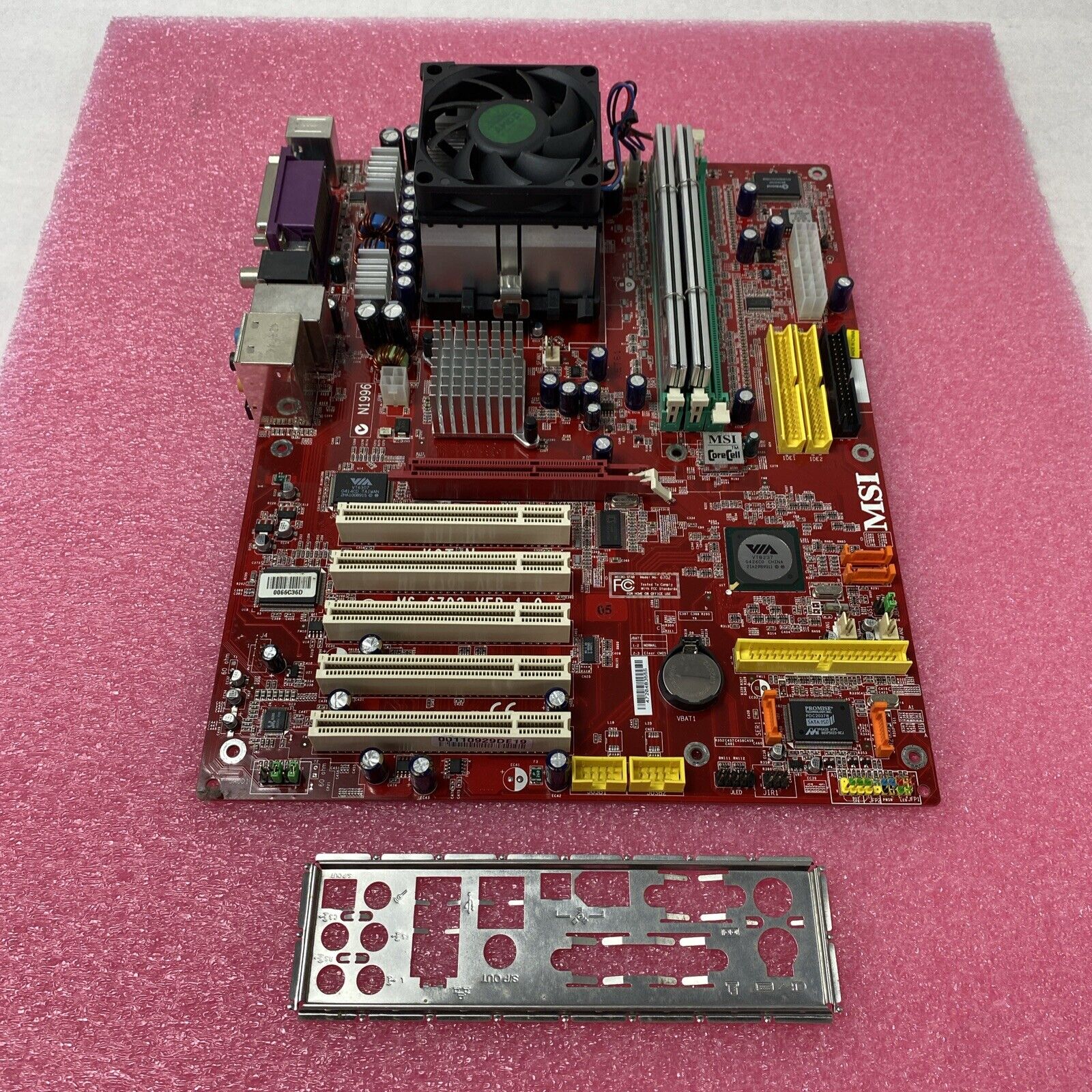 MSI 6702 Motherboard AMD Athlon 64 3400t 2.4GHz 1GB RAM w/ Shield