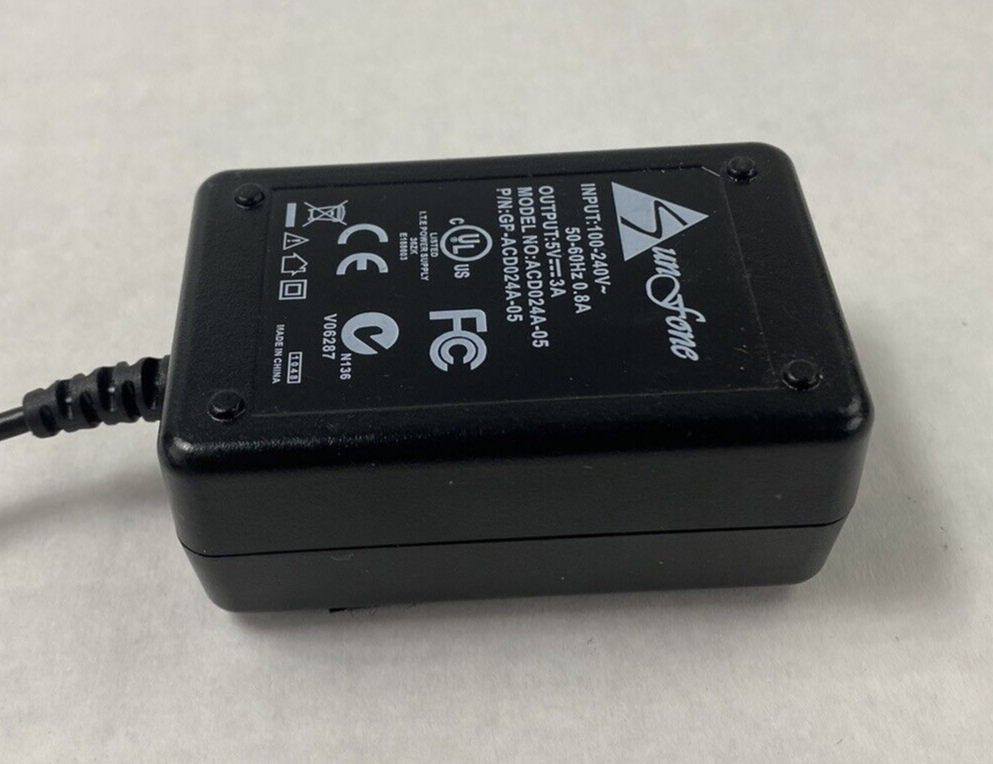 Sunfone ACD024A-05 P/N: GP-ACD025A-05 5V 3A AC Adapter