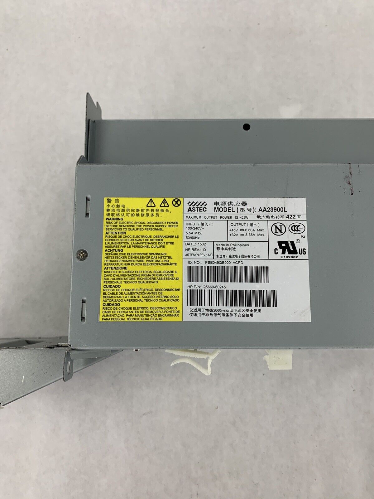 HP Q6659-20151 ASTEC AA23900L 32/45V 8.38/6.60A Power Supply Tested