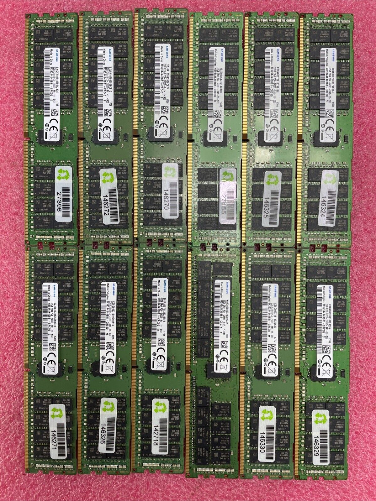 Samsung 32GB 2Rx4 PC4-2400T M393AW4K40BB1-CRC4Q Lot of 12