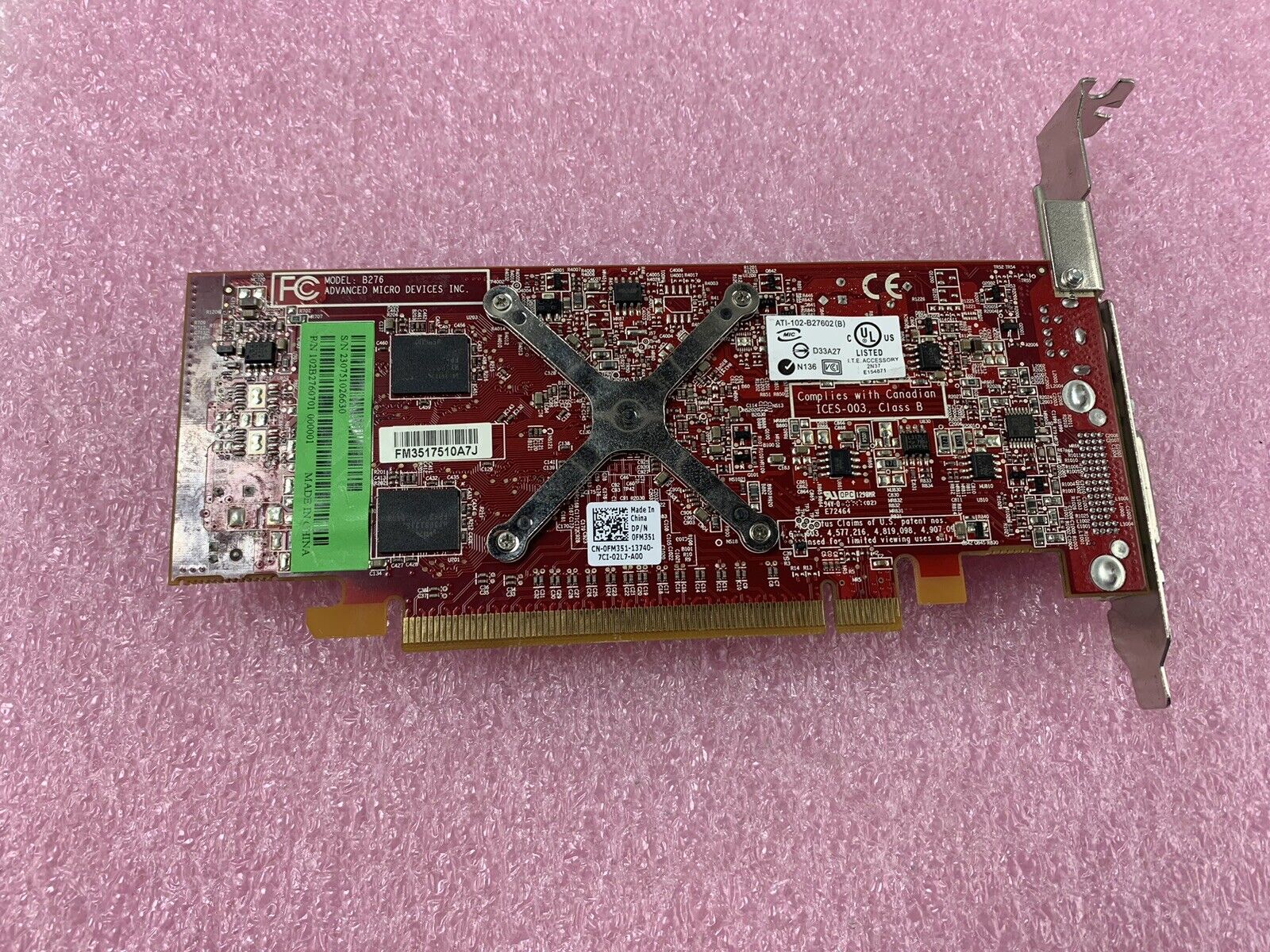 Mix of 4 Untested ATI Radeon 256MB DMS-59 S-Video PCIe16 GPUs