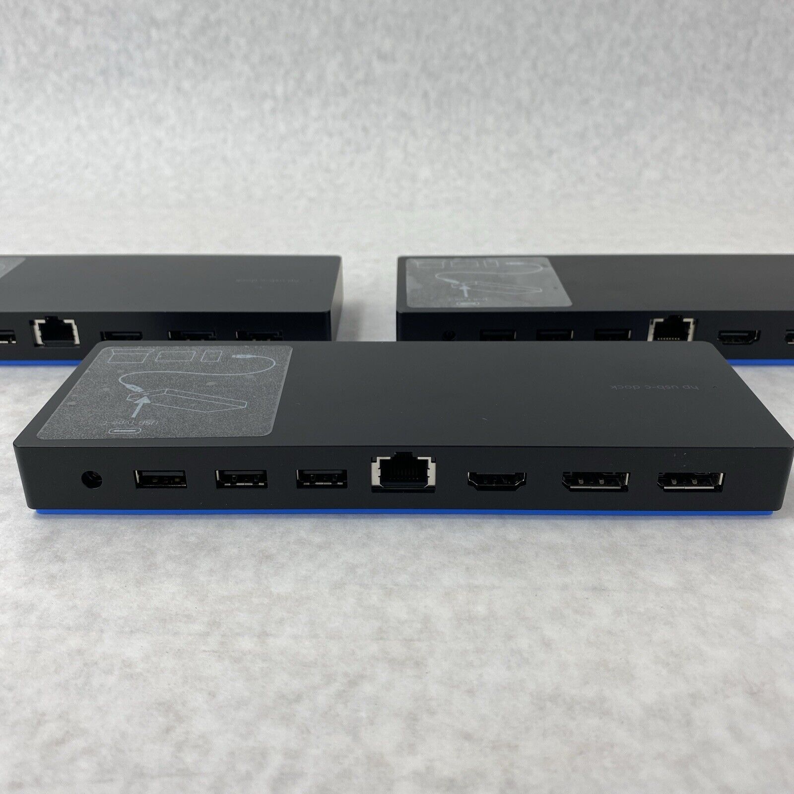 Lot of 3 HP L13898-002 USB-C Dock G4 Blue/Black - Tested