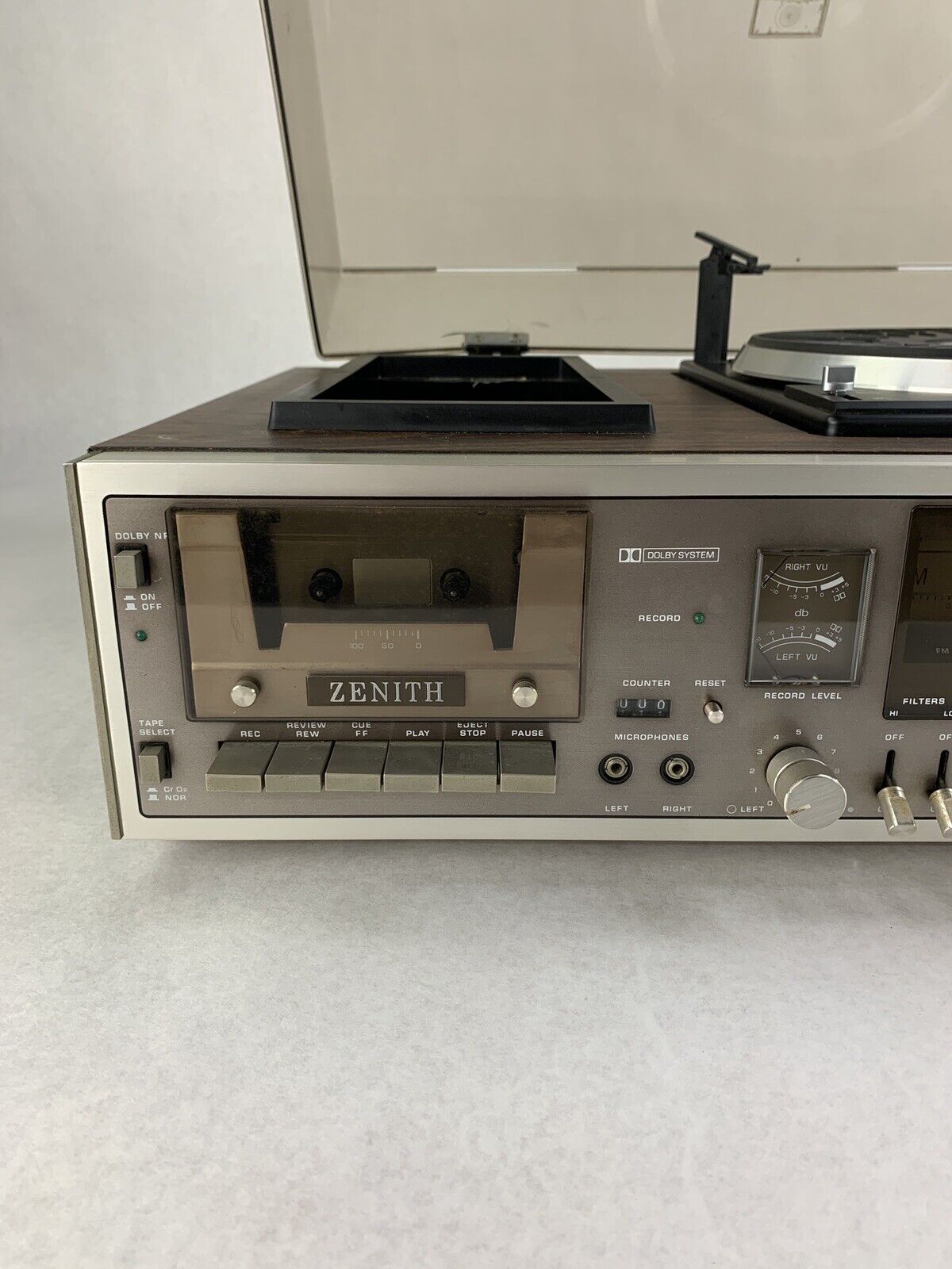 Zenith IS 4090 Record Radio Cassette Player Tested For Parts and Repair No Cart