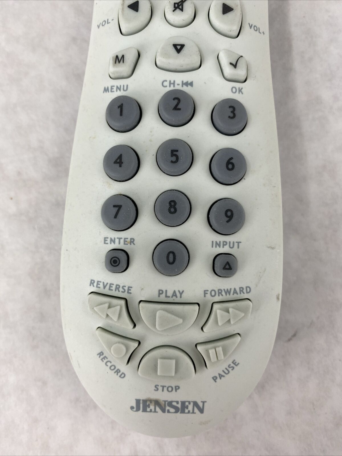 Jensen JER 422 Universal Remote Control Only MISSING BATTERY COVER