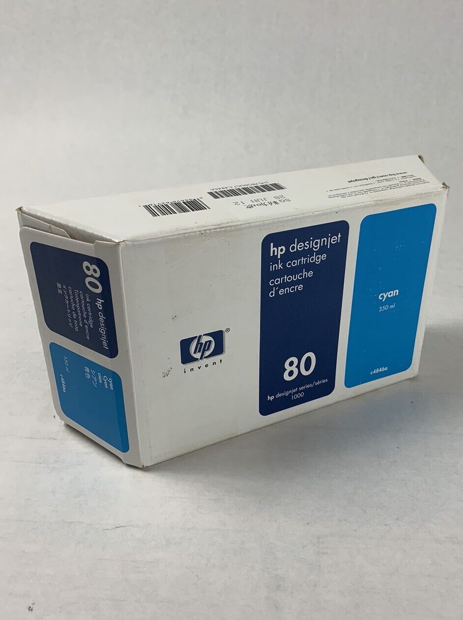 HP Cyan 350ml C4846A Ink Designjet 1000 (Lot of 2)